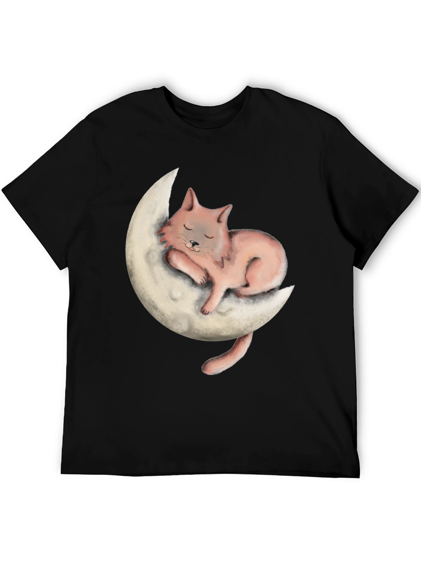 Cat on Moon Graphic Tee - Relaxed Fit