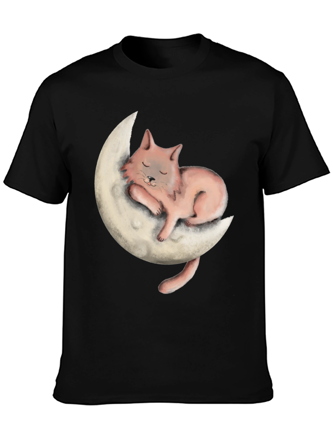 Cat on Moon Graphic Tee - Relaxed Fit