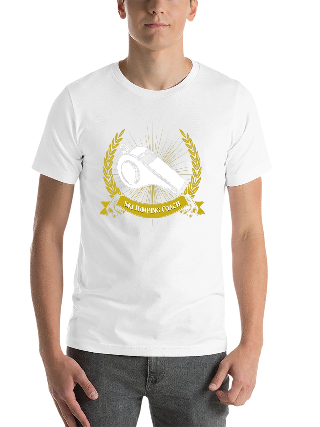 Ski Jumping Coach T-Shirt - Whistle Design