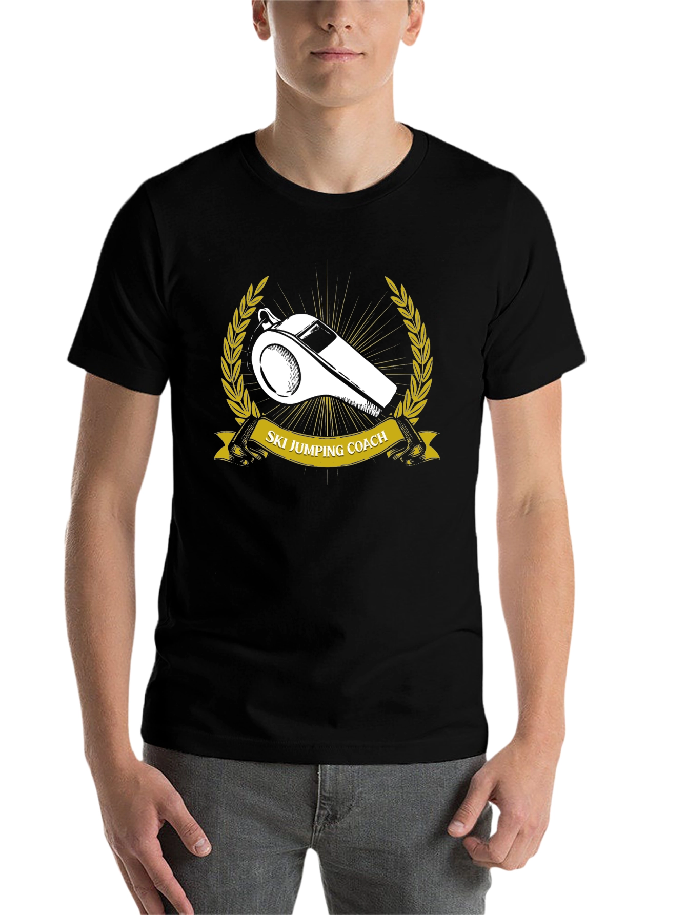 Ski Jumping Coach T-Shirt - Whistle Design
