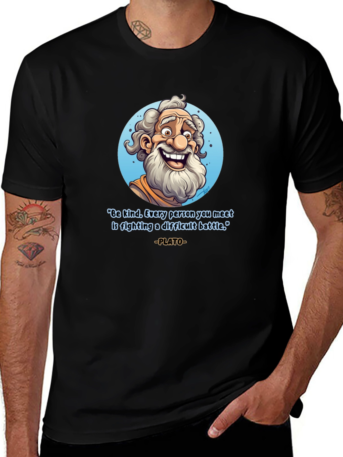 Philosophical Plato T-Shirt - Be Kind Graphic Tee