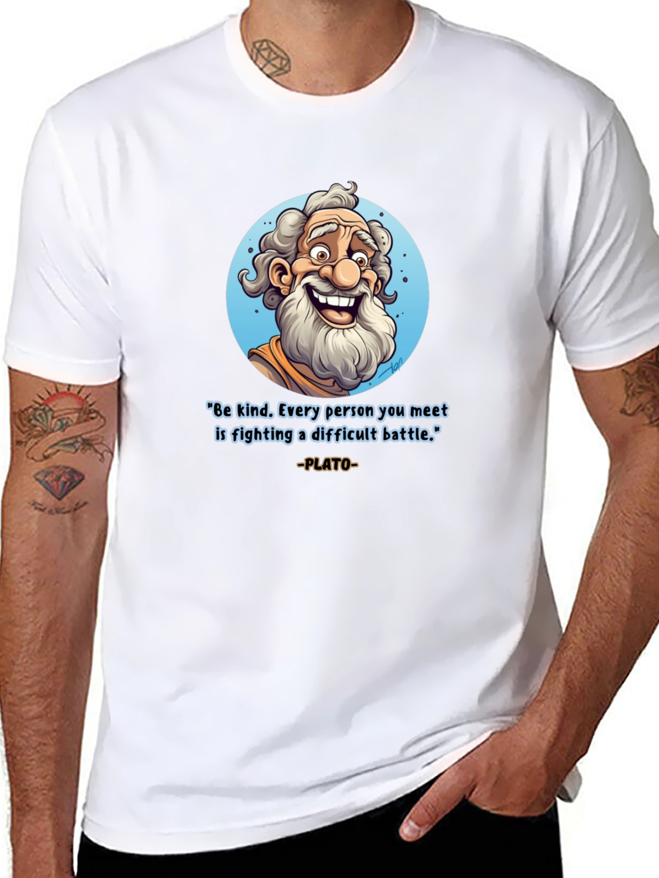 Philosophical Plato T-Shirt - Be Kind Graphic Tee