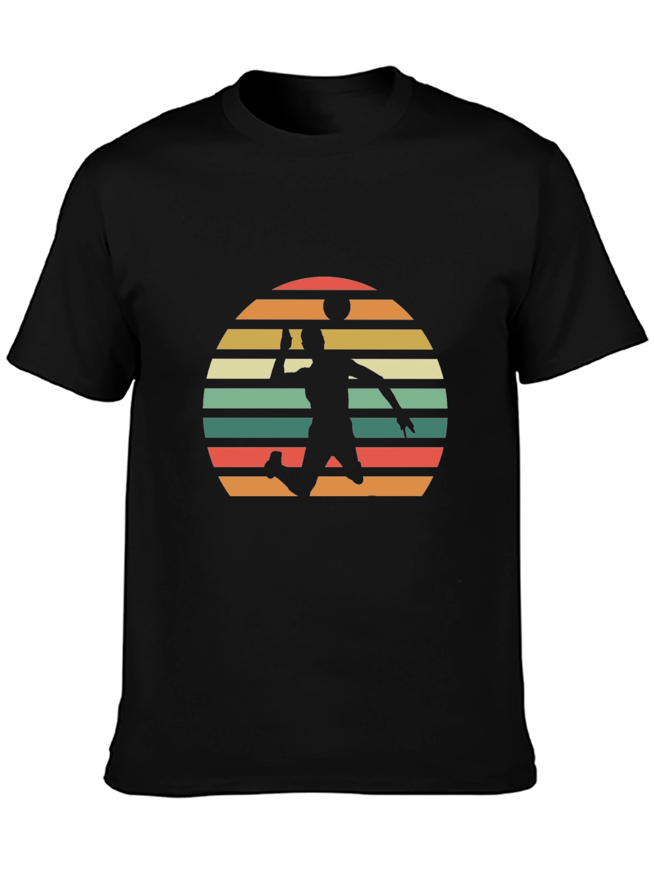 Volleyball Sunset Graphic Tee - Black