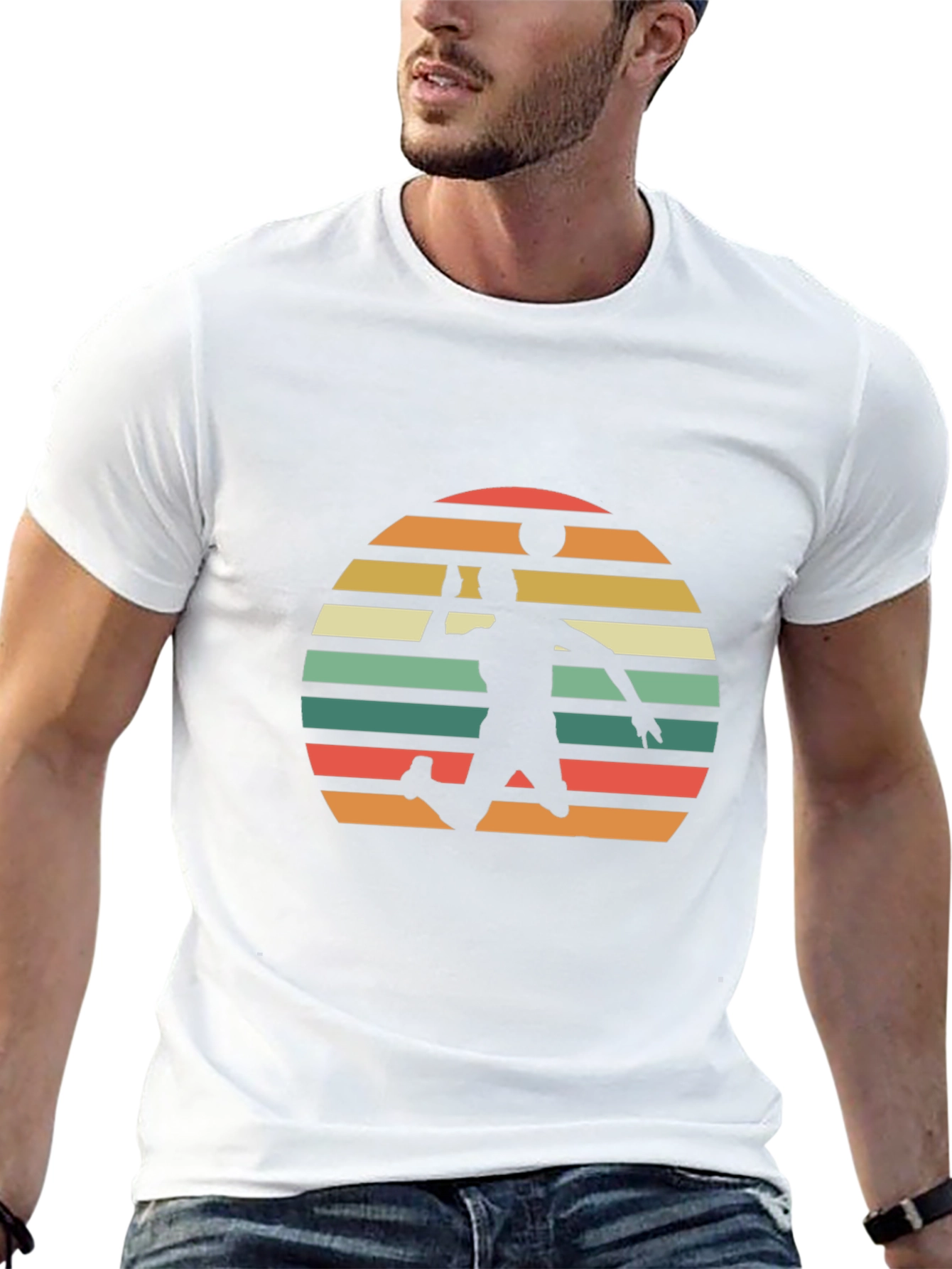 Volleyball Sunset Graphic Tee - Black