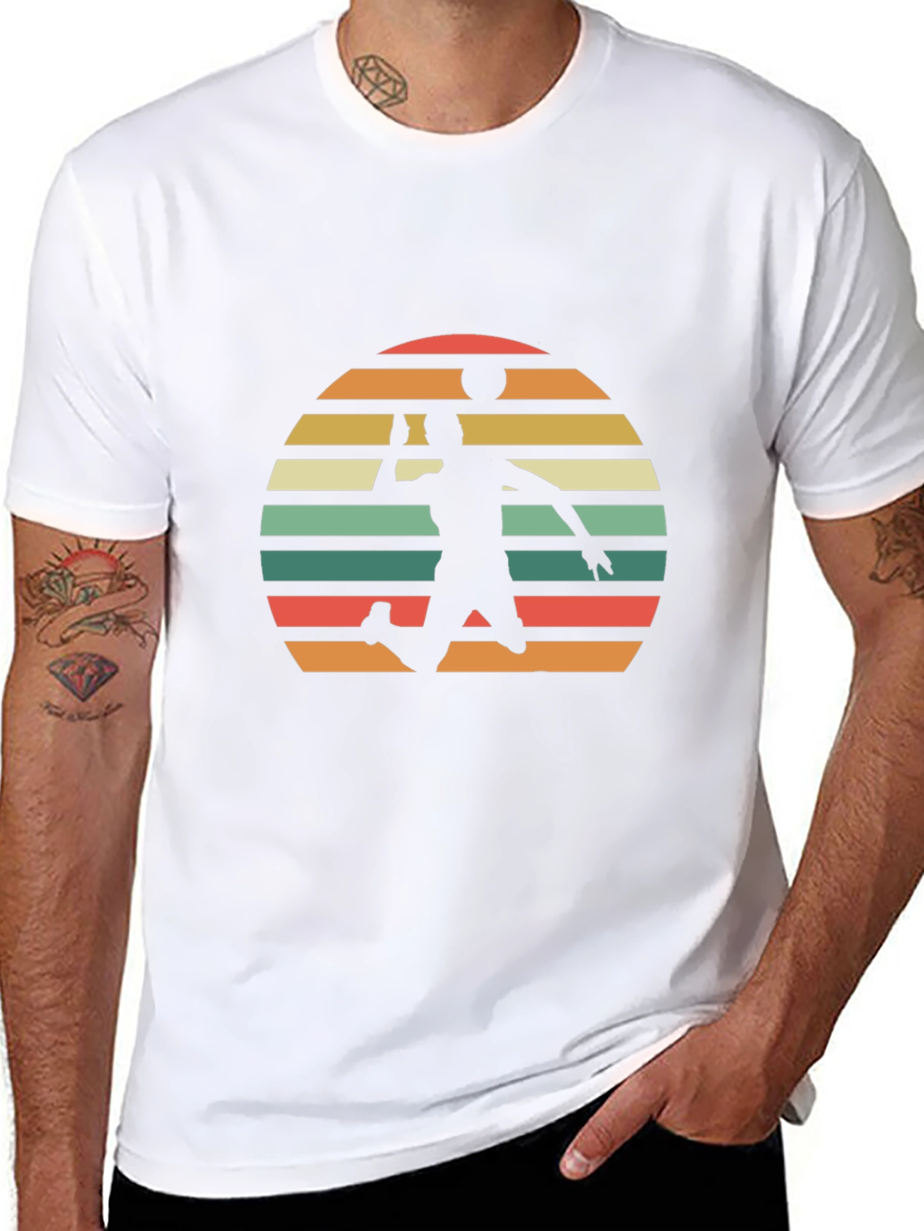 Volleyball Sunset Graphic Tee - Black