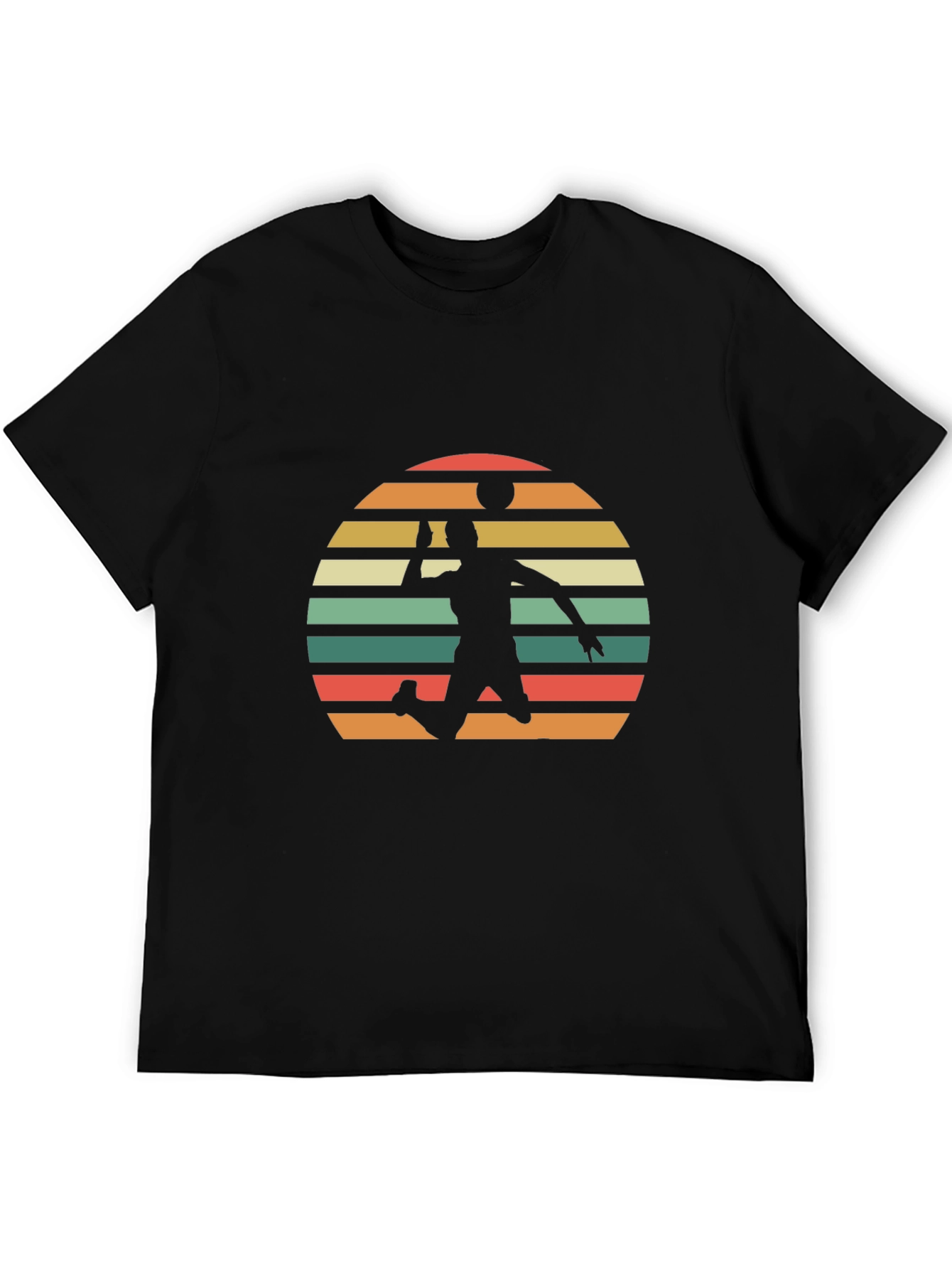 Volleyball Sunset Graphic Tee - Black