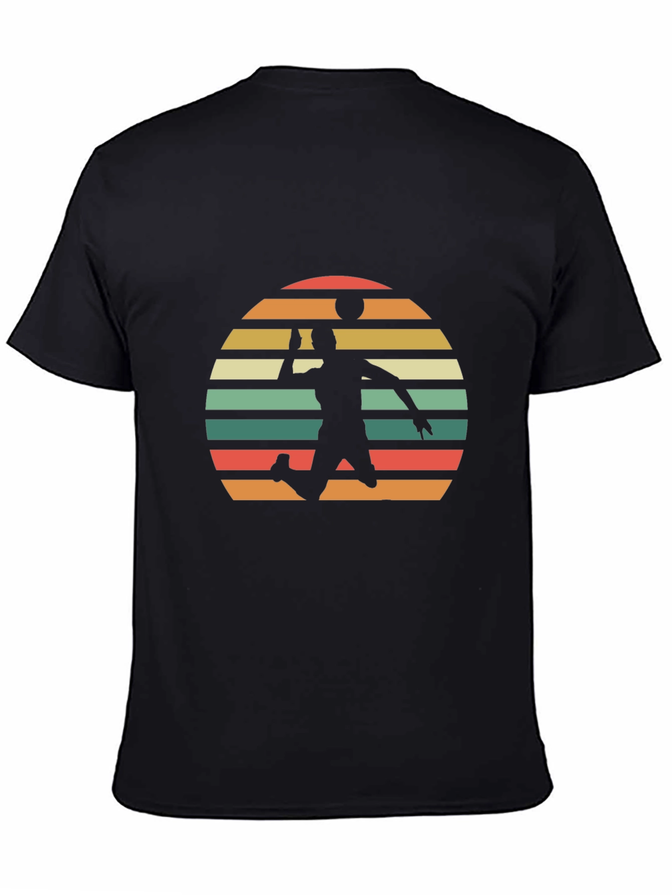 Volleyball Sunset Graphic Tee - Black
