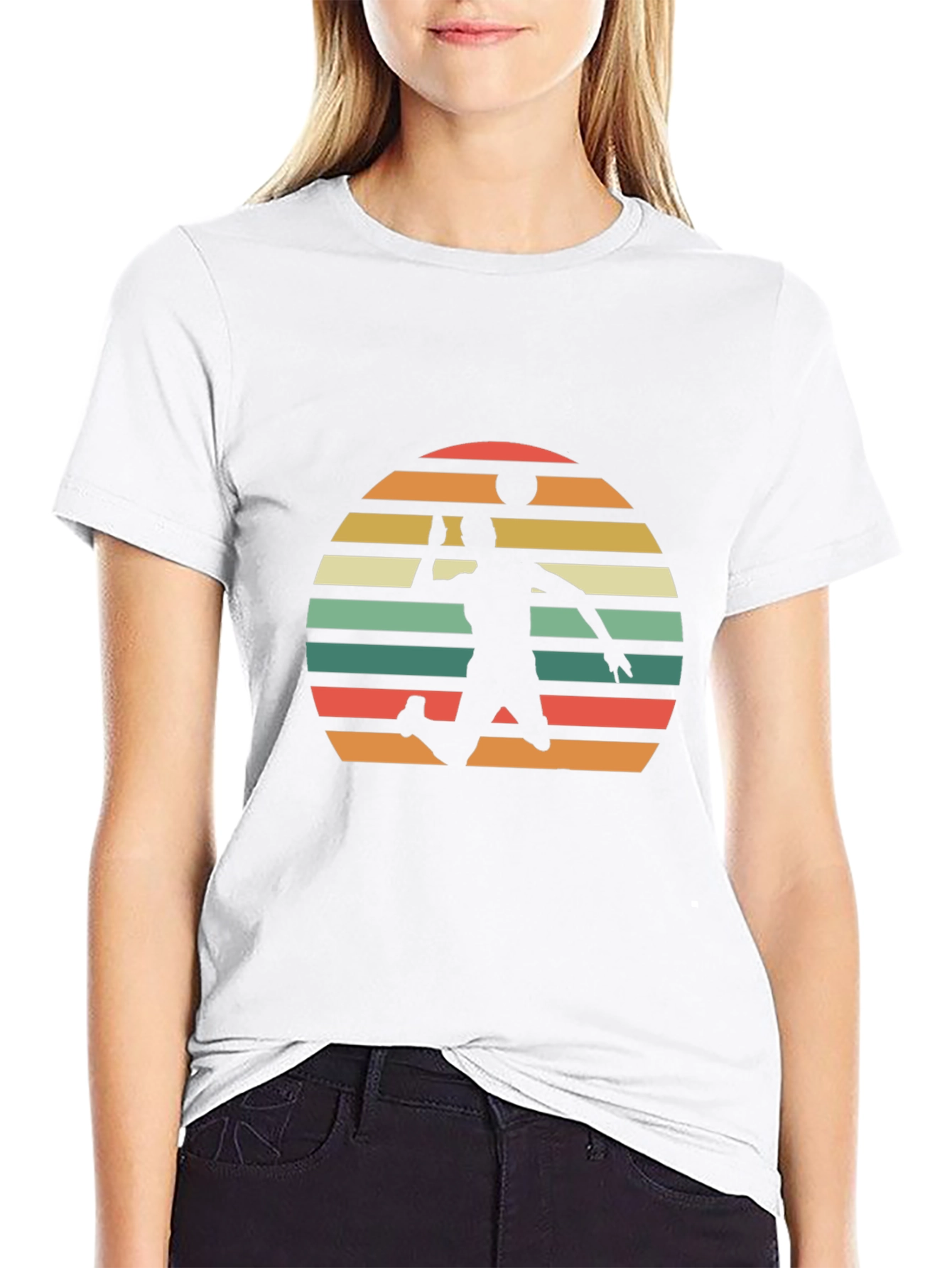 Volleyball Sunset Graphic Tee - Black