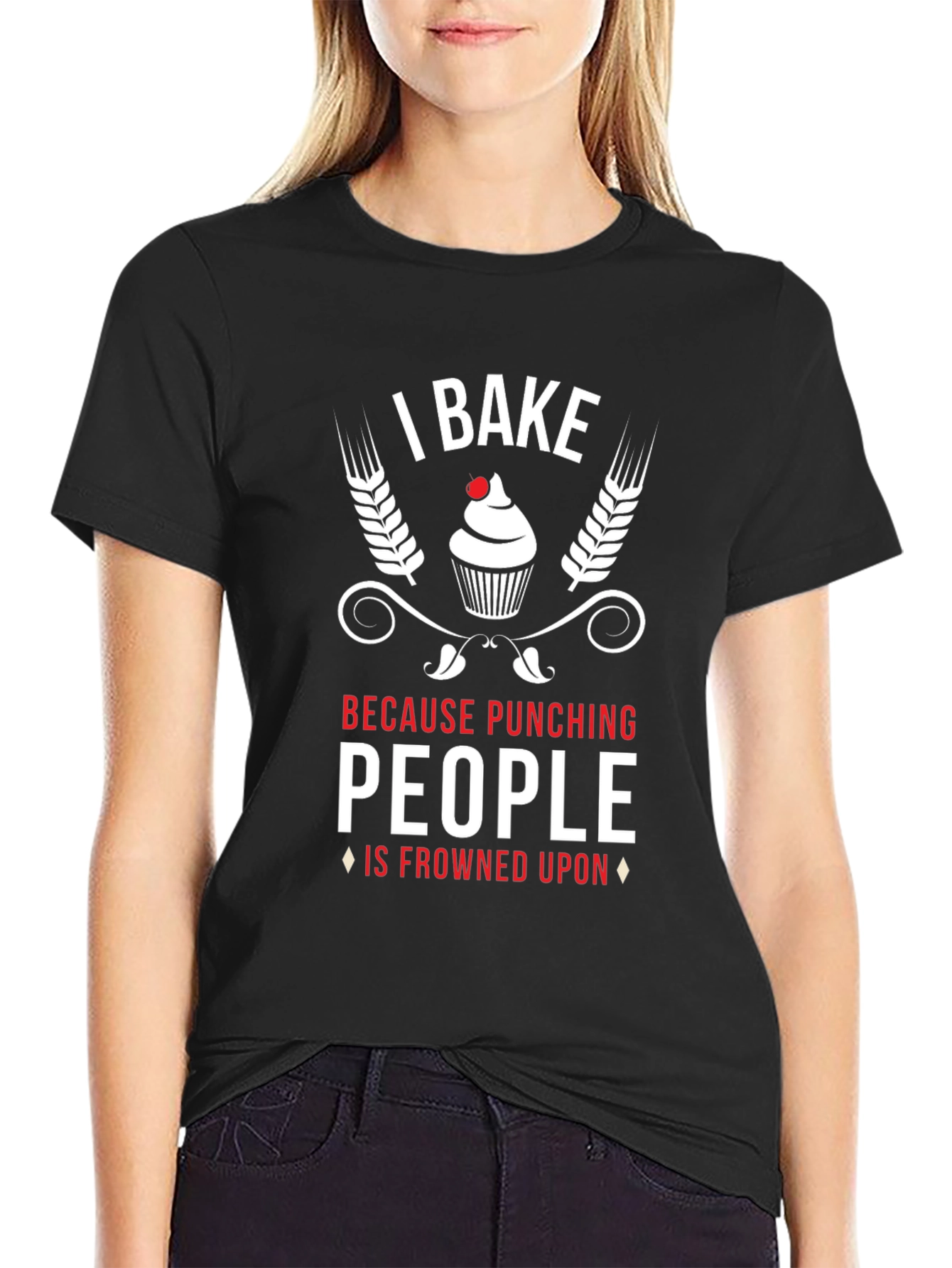 I Bake Because Punching People Is Frowned Upon T-Shirt