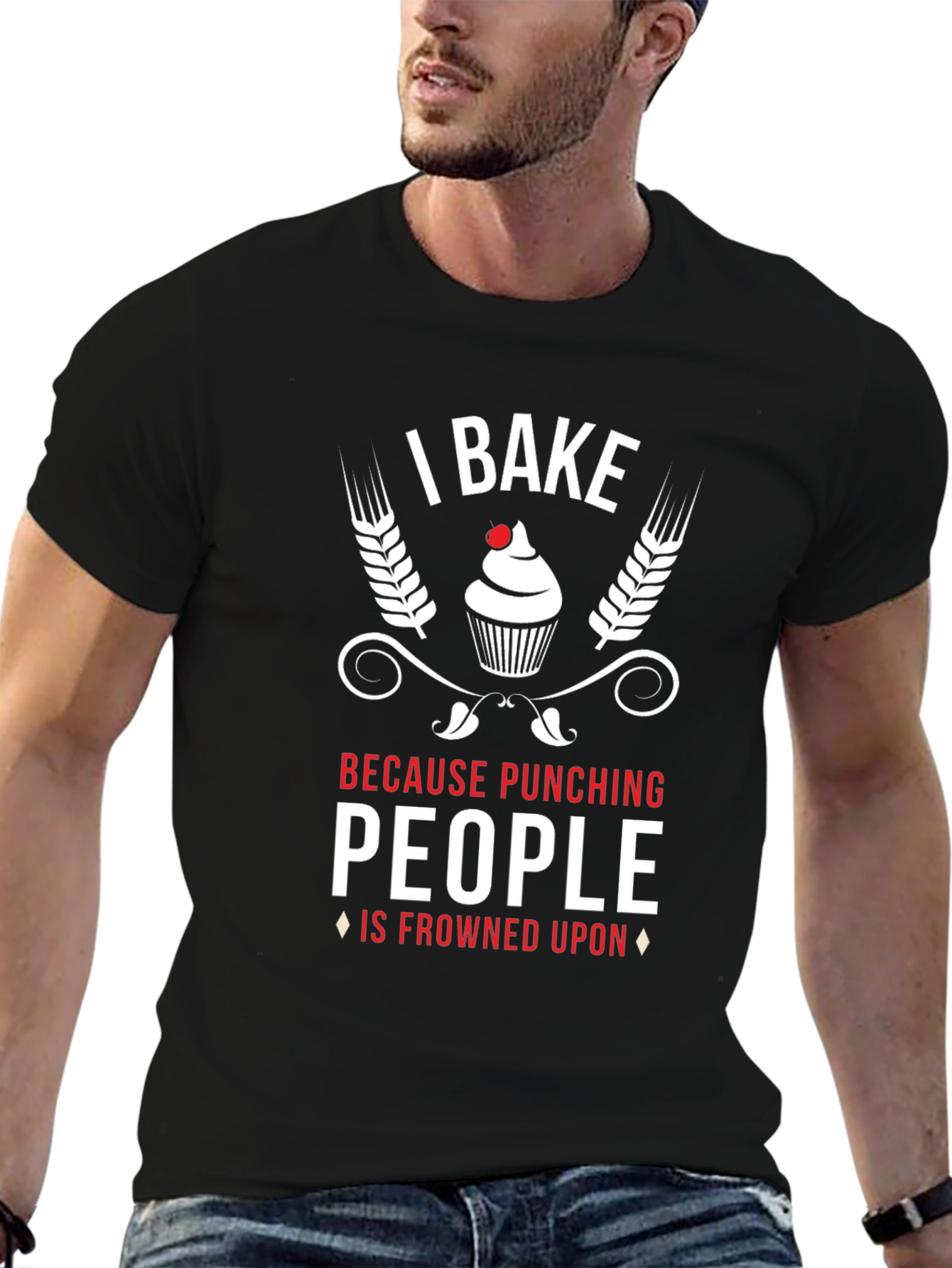 I Bake Because Punching People Is Frowned Upon T-Shirt