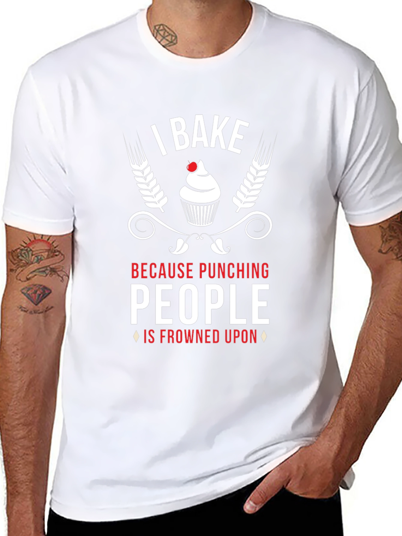 I Bake Because Punching People Is Frowned Upon T-Shirt