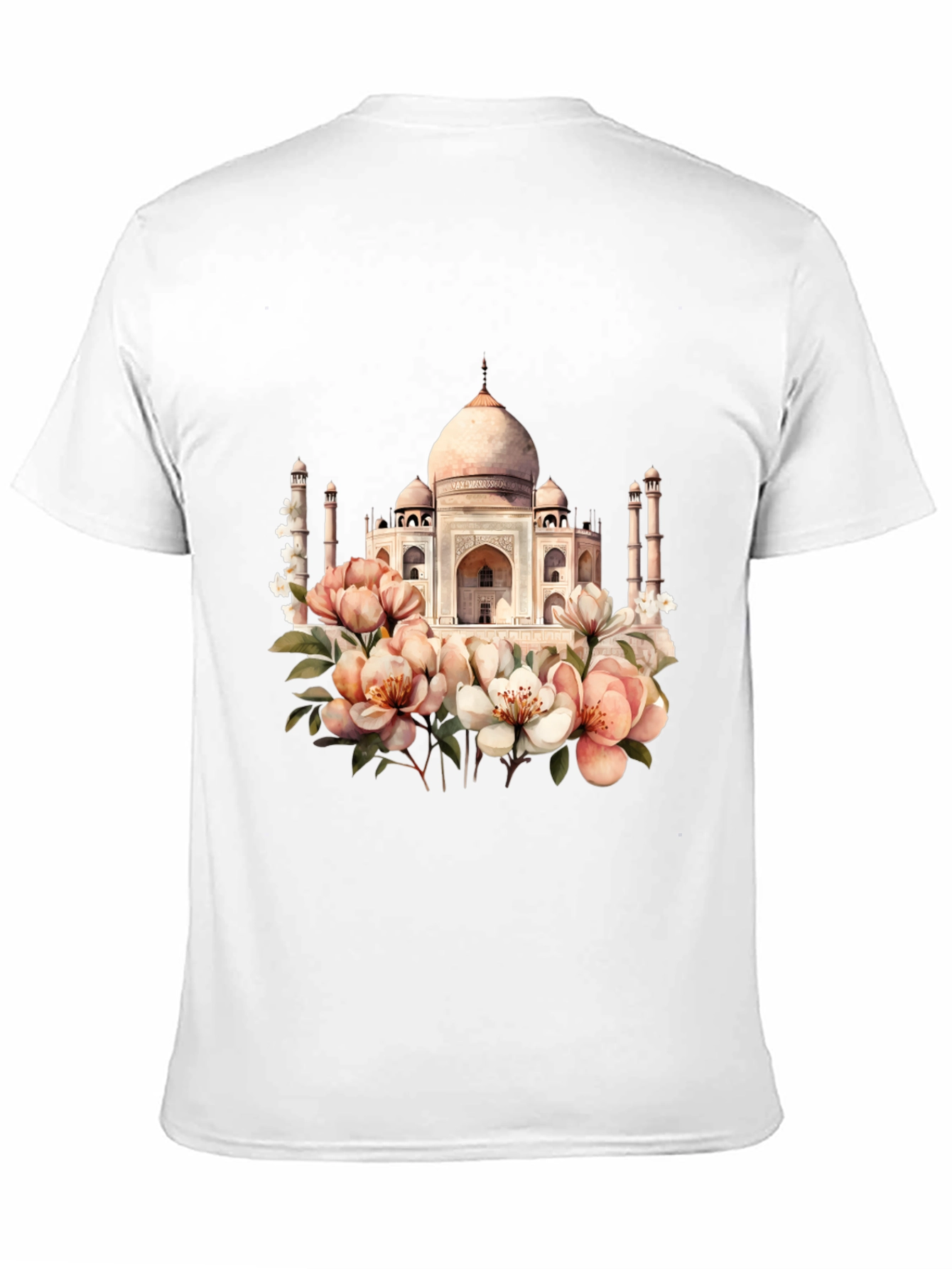 Taj Mahal Floral Graphic Tee - Black T-Shirt