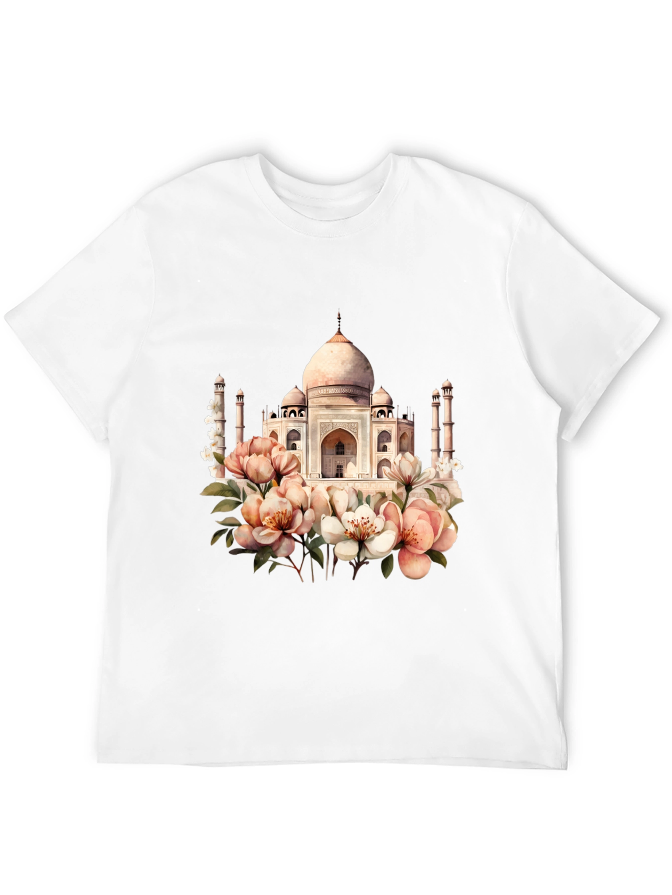 Taj Mahal Floral Graphic Tee - Black T-Shirt