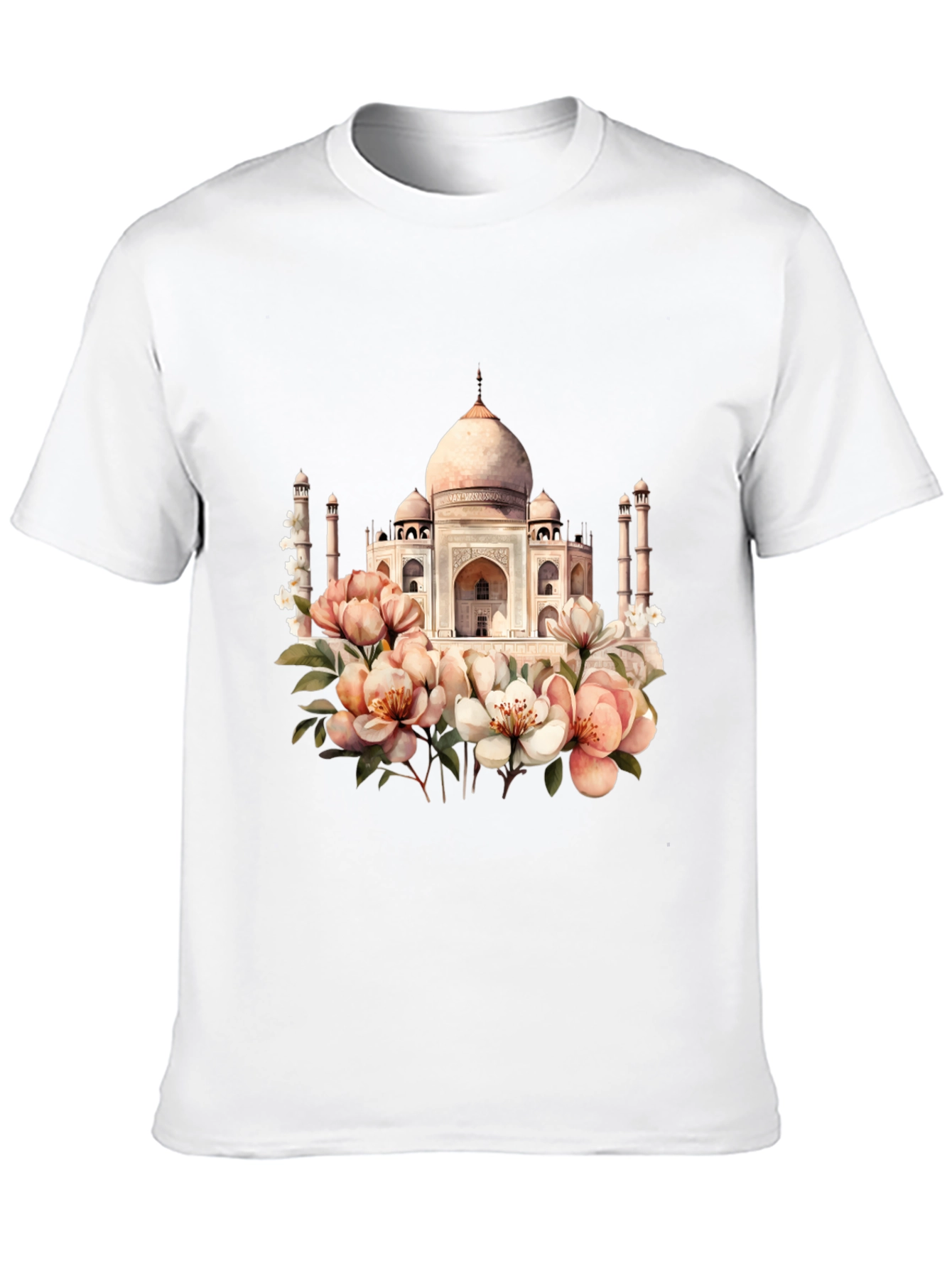 Taj Mahal Floral Graphic Tee - Black T-Shirt