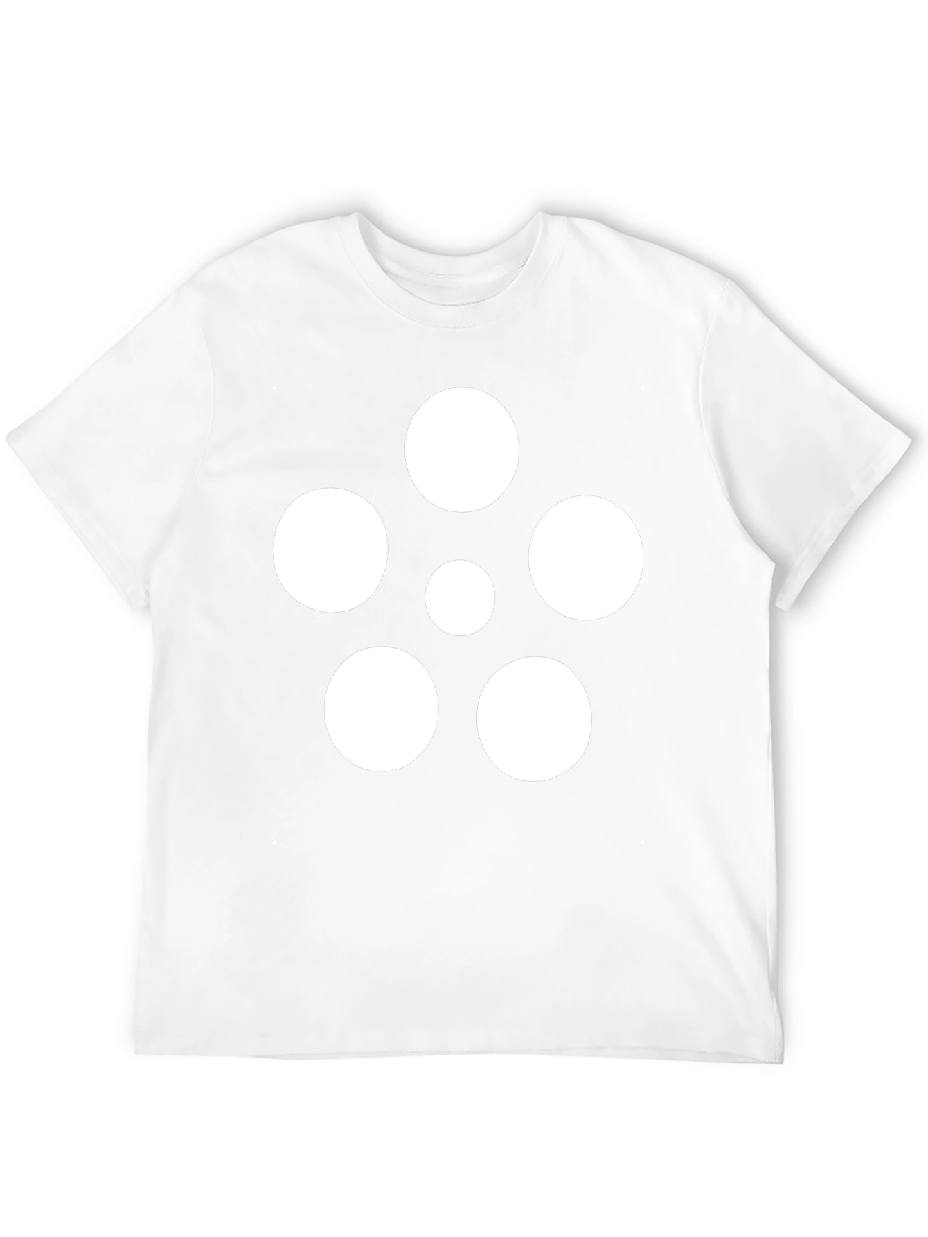 Geometric Circle Pattern Black T-Shirt