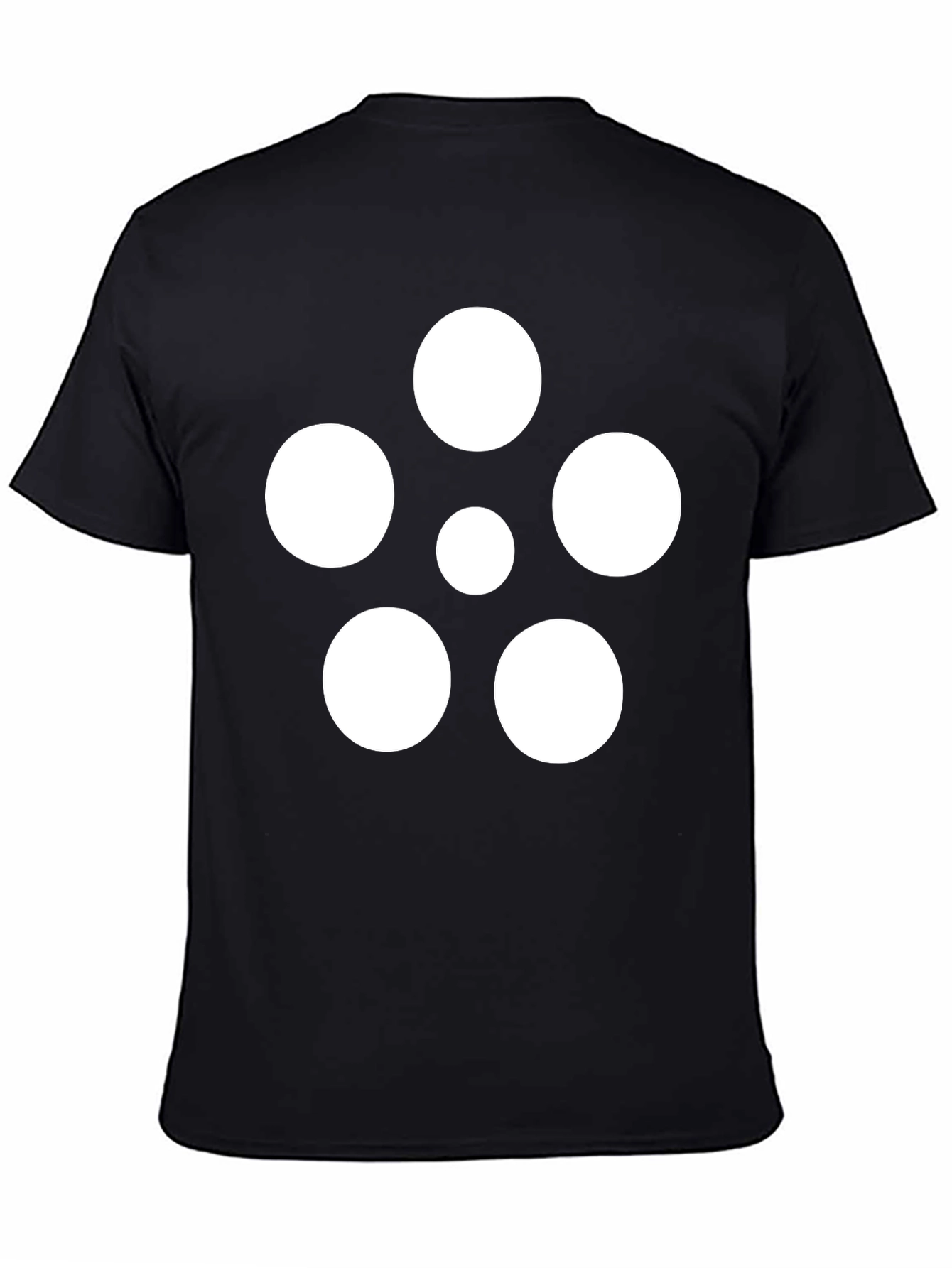 Geometric Circle Pattern Black T-Shirt