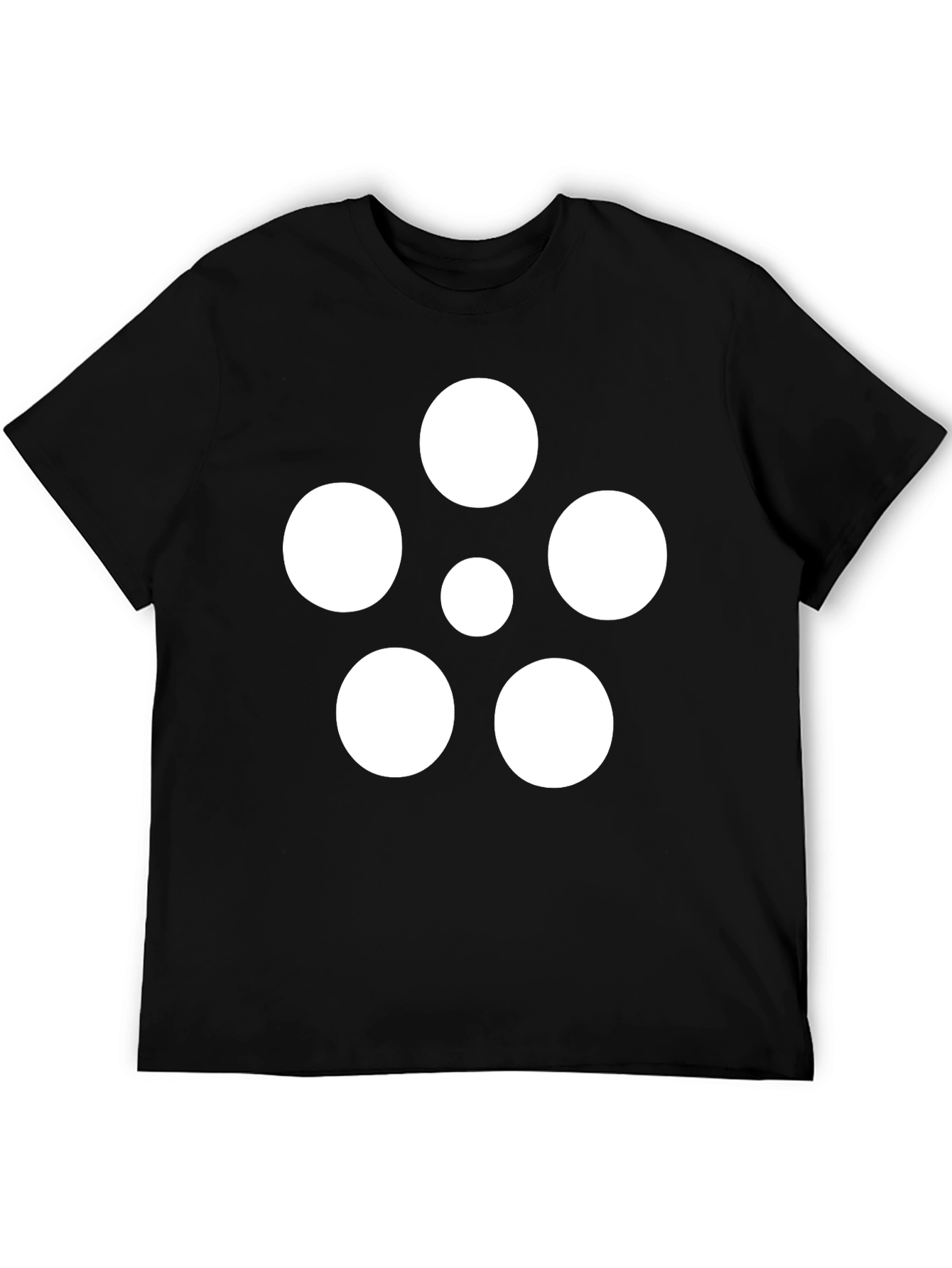 Geometric Circle Pattern Black T-Shirt