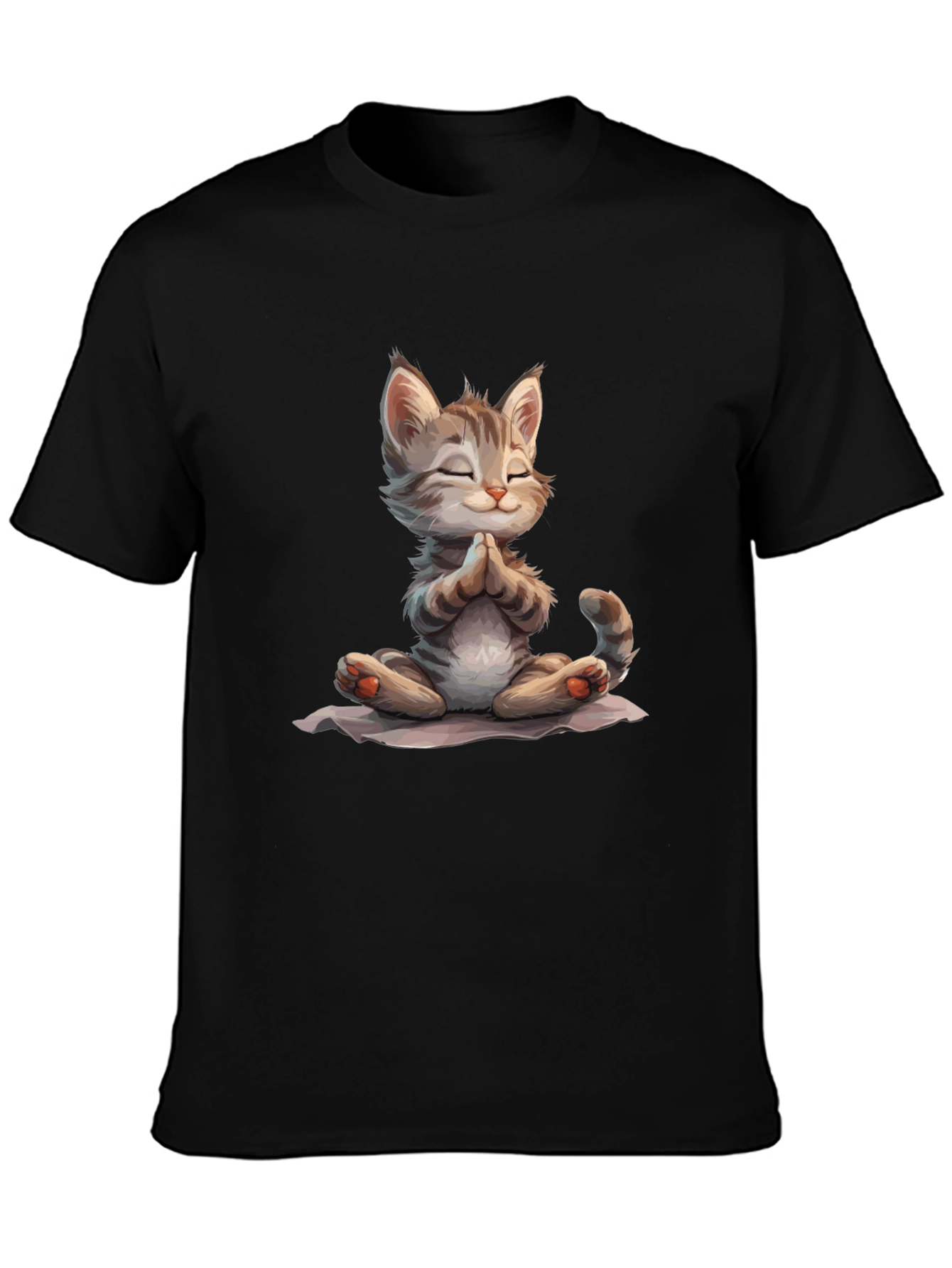 Zen Cat T-Shirt - Meditating Kitten Graphic Tee