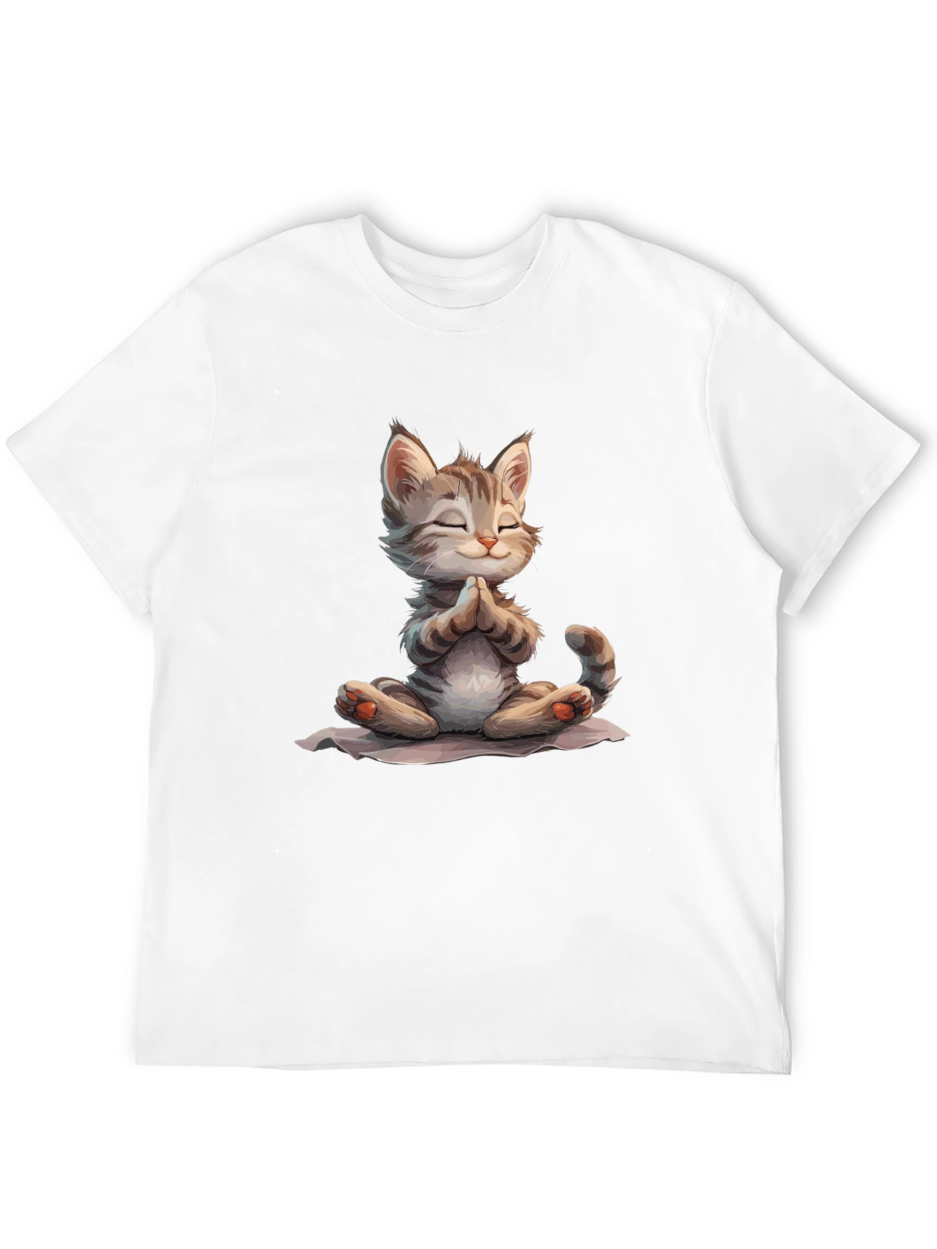 Zen Cat T-Shirt - Meditating Kitten Graphic Tee