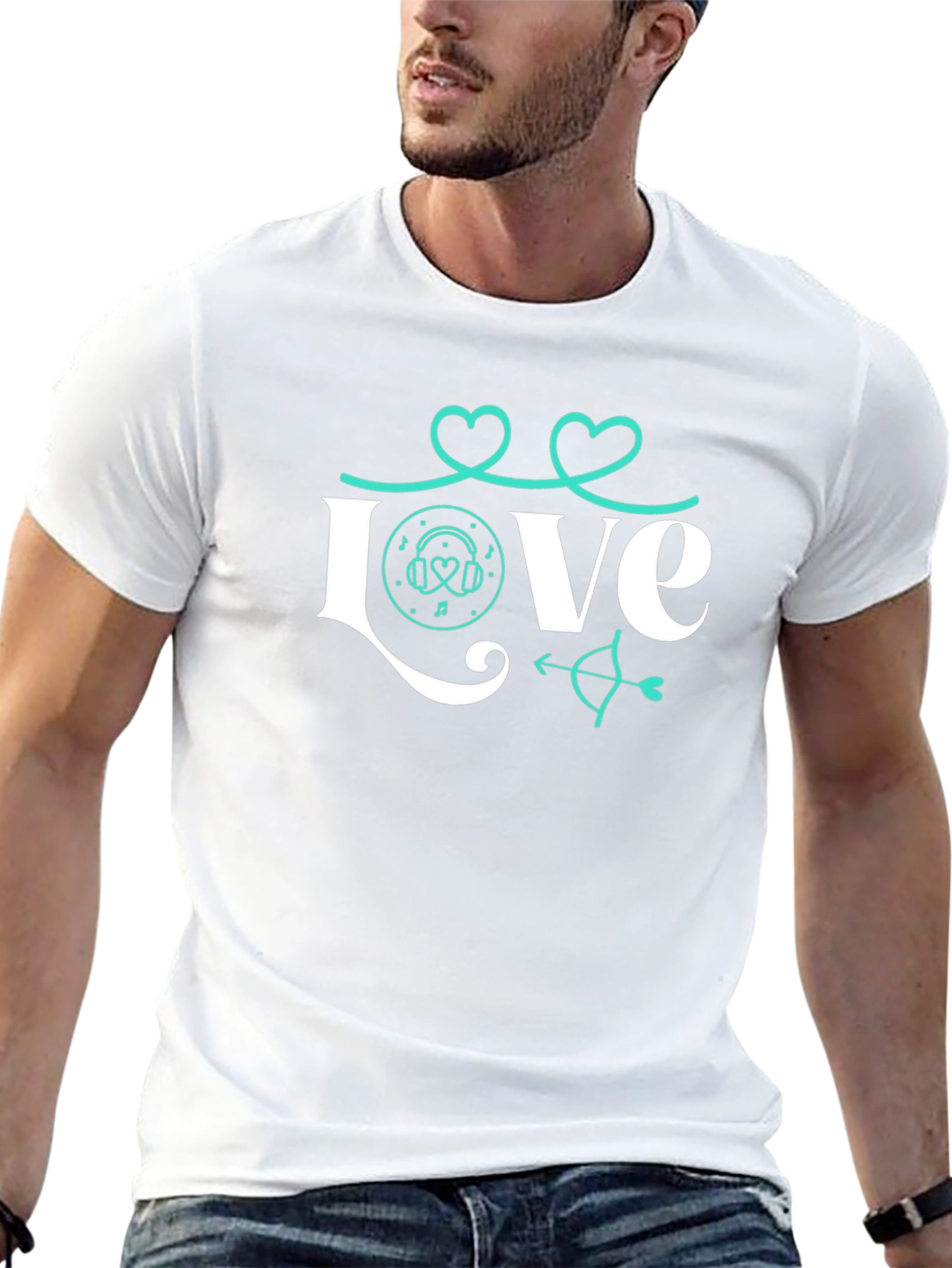 Love Music Valentines Day Graphic Tee