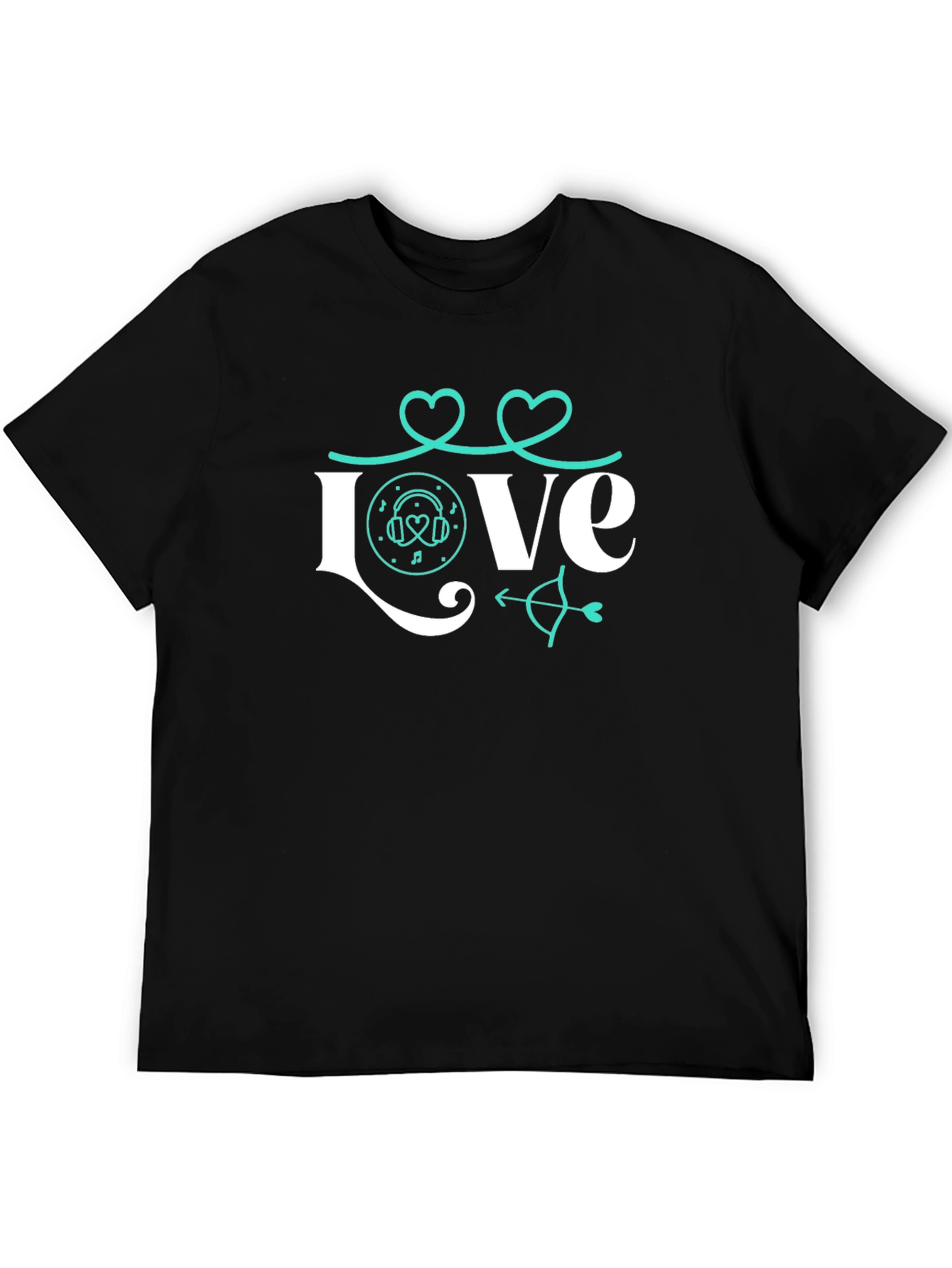 Love Music Valentines Day Graphic Tee