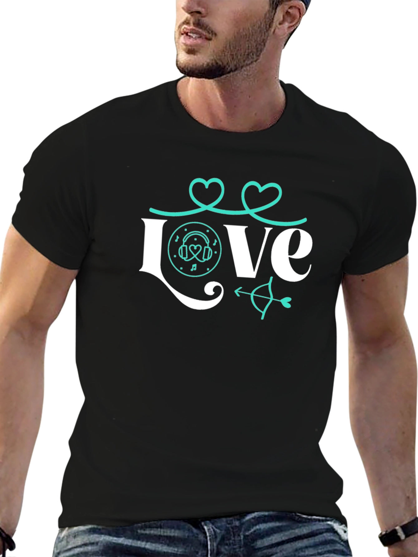 Love Music Valentines Day Graphic Tee