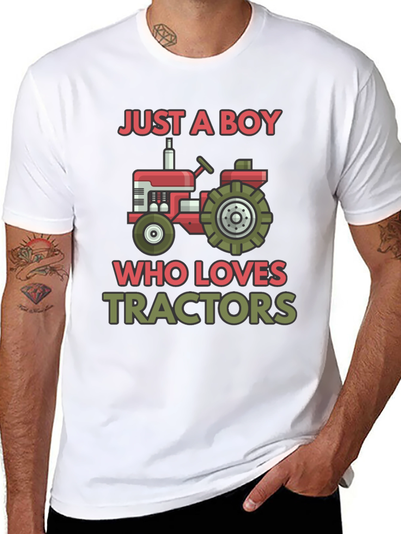 Boy Who Loves Tractors Graphic T-Shirt