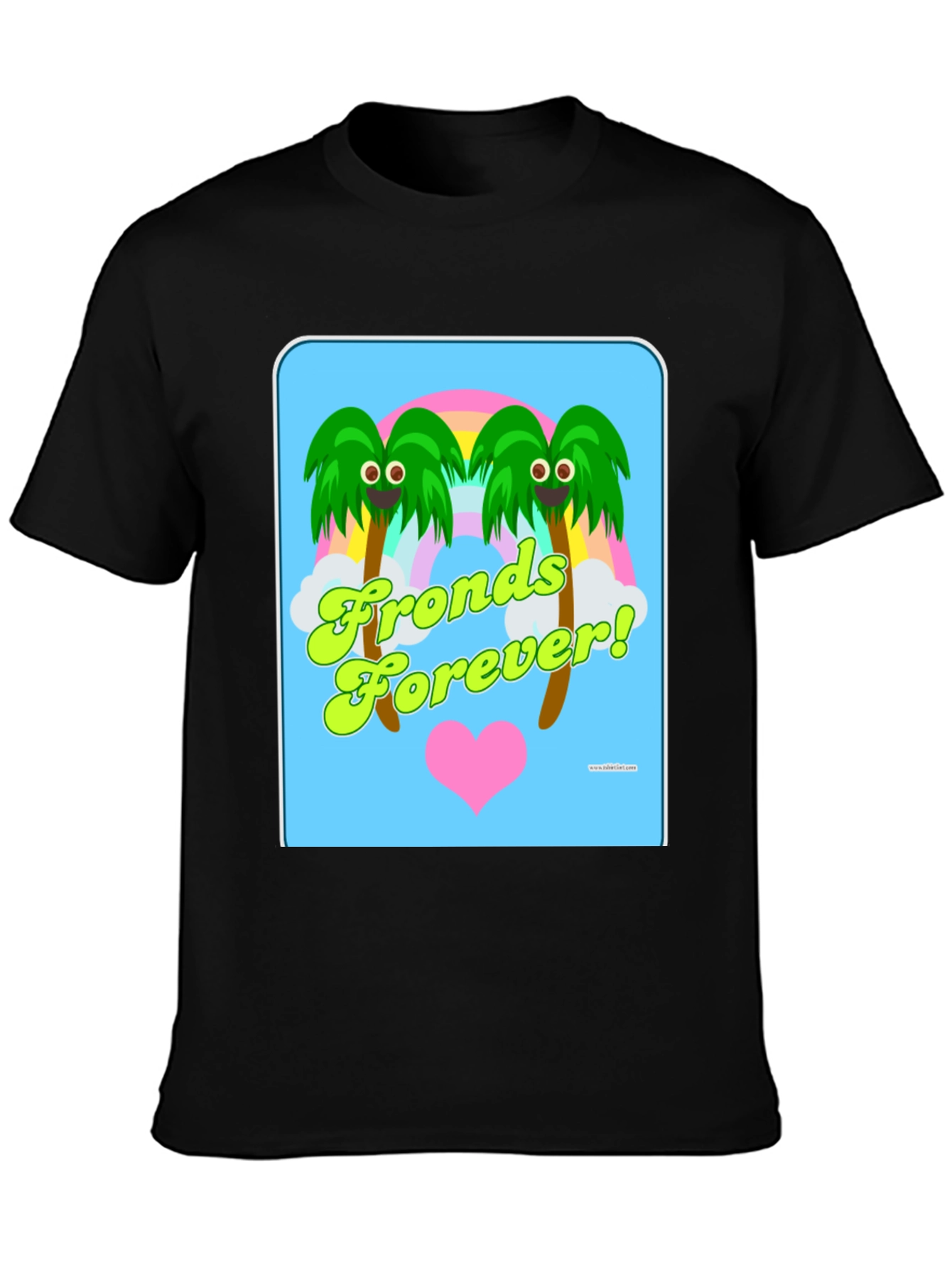 Fronds Forever! Black Cotton Graphic T-Shirt