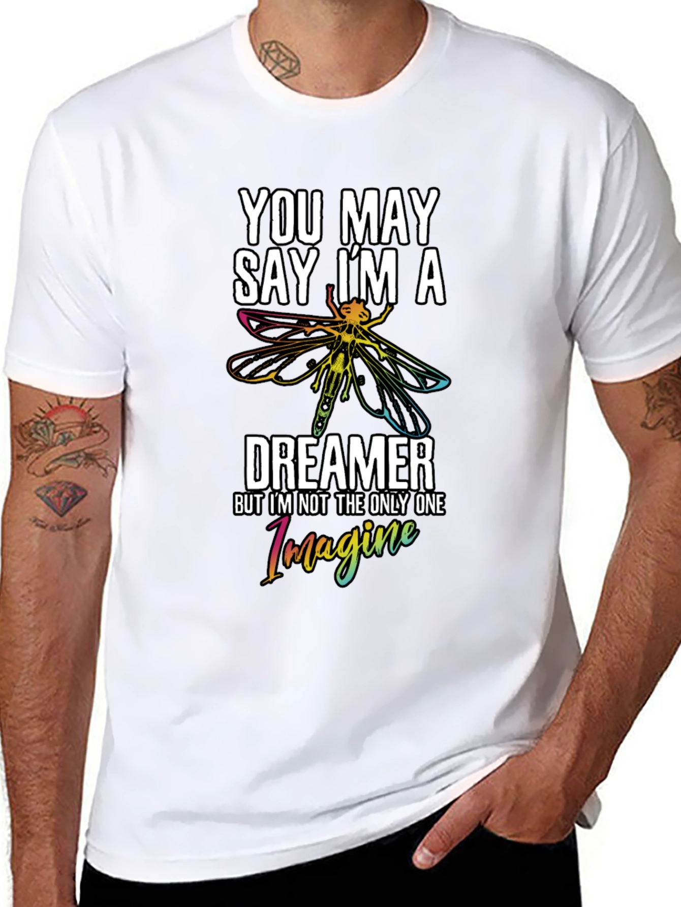 You May Say Im a Dreamer Black Graphic Tee