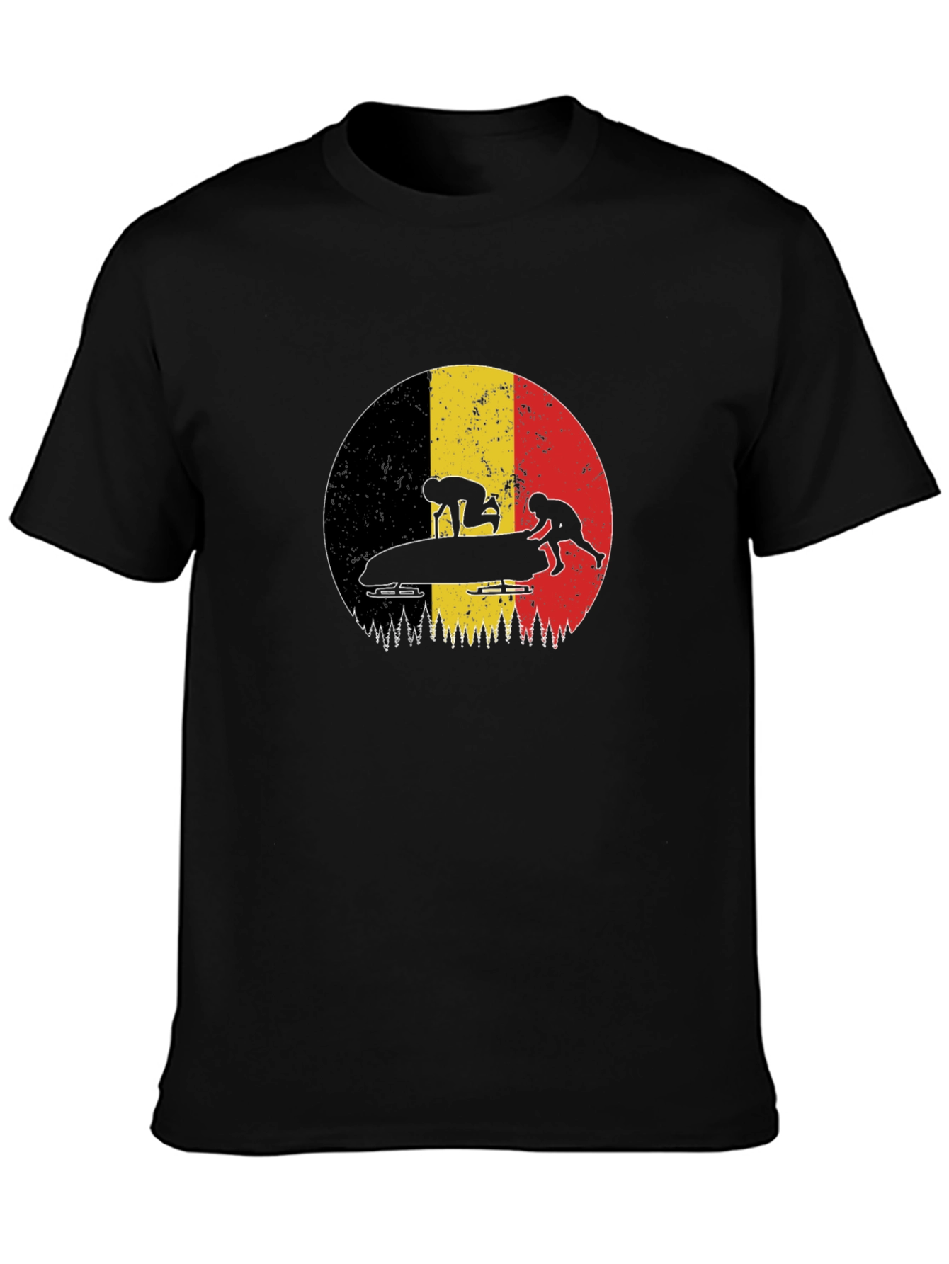 Bobsledding Belgium Flag Graphic Tee