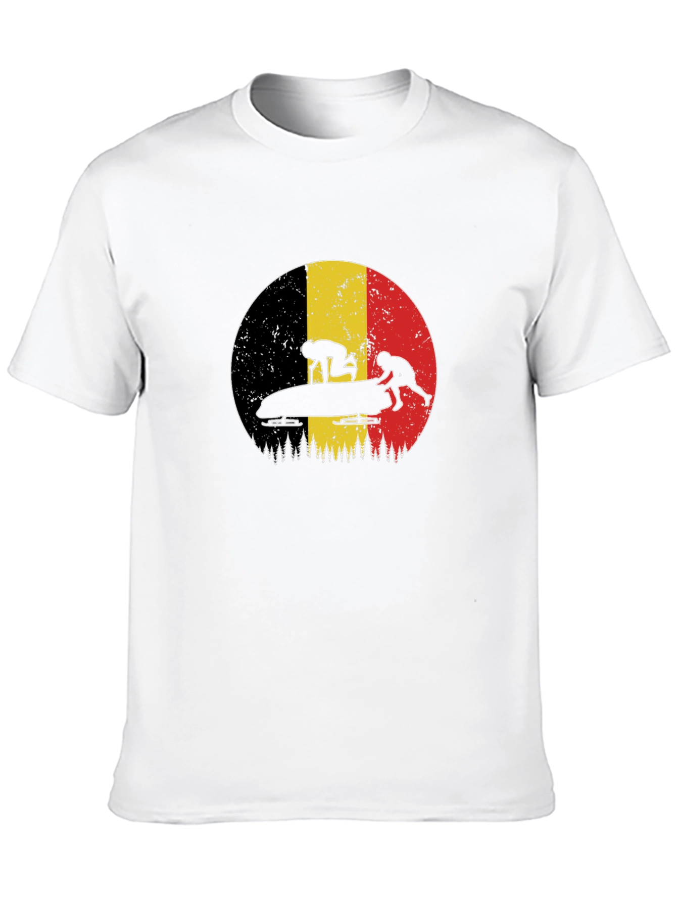Bobsledding Belgium Flag Graphic Tee
