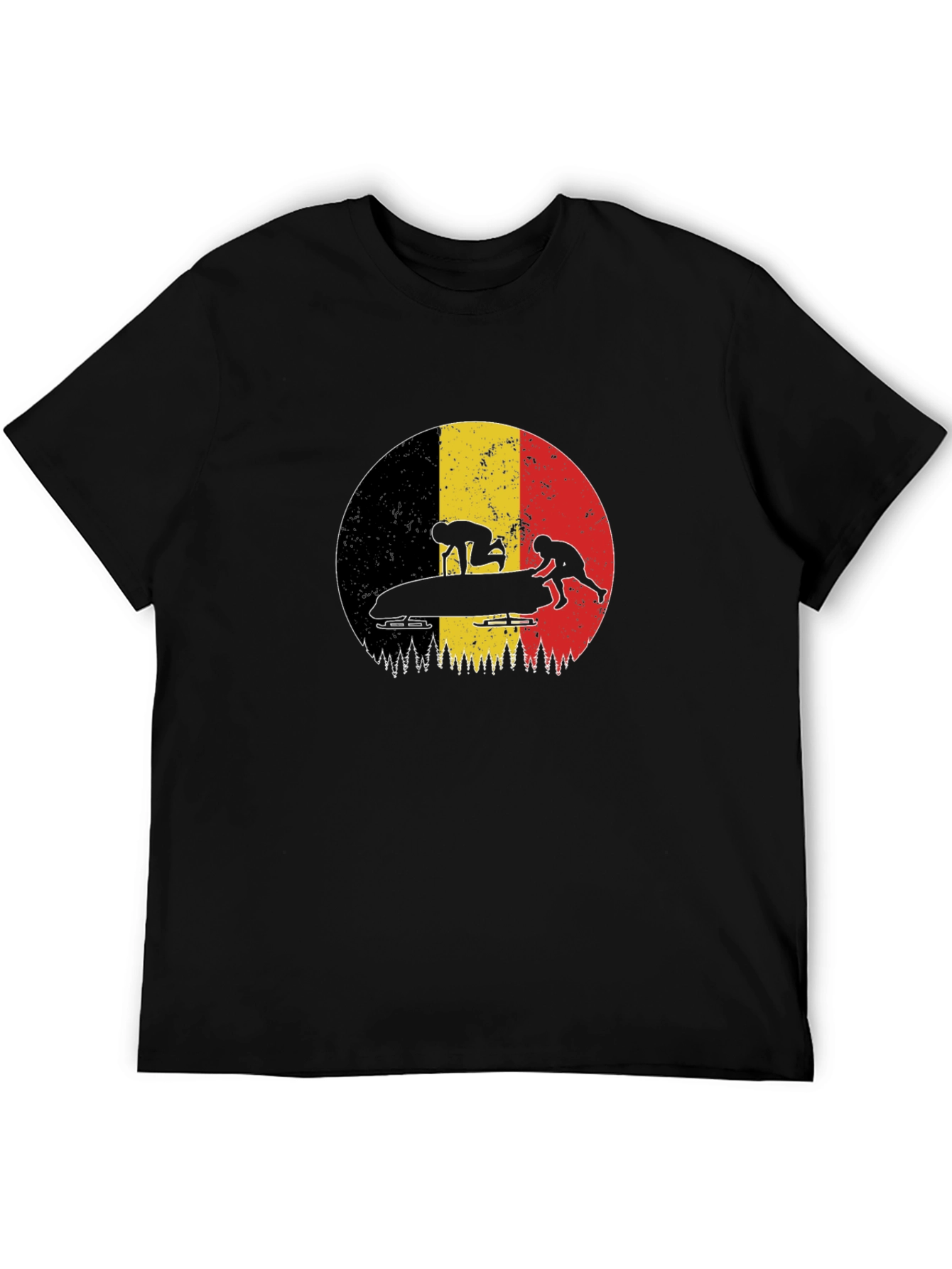 Bobsledding Belgium Flag Graphic Tee