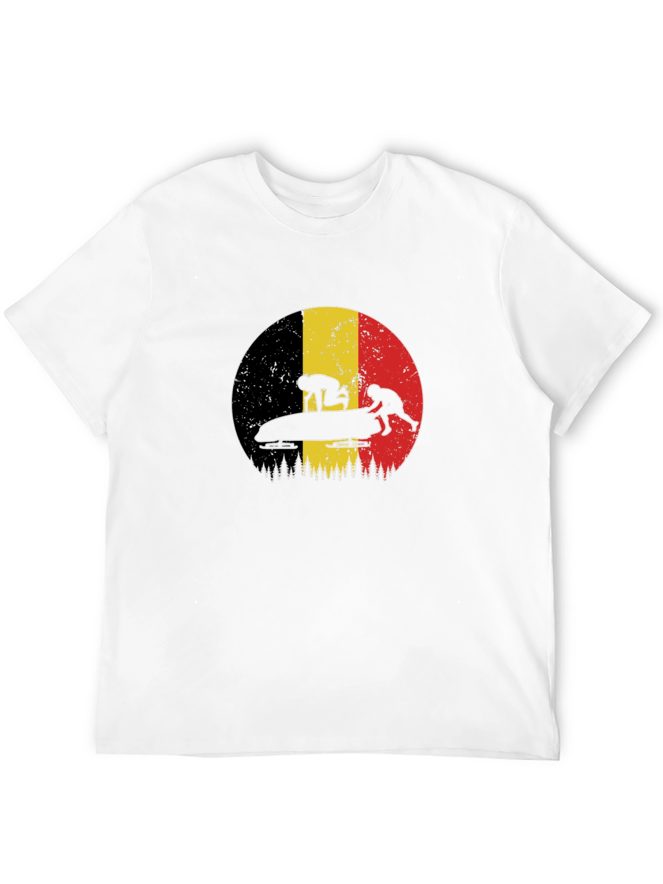 Bobsledding Belgium Flag Graphic Tee