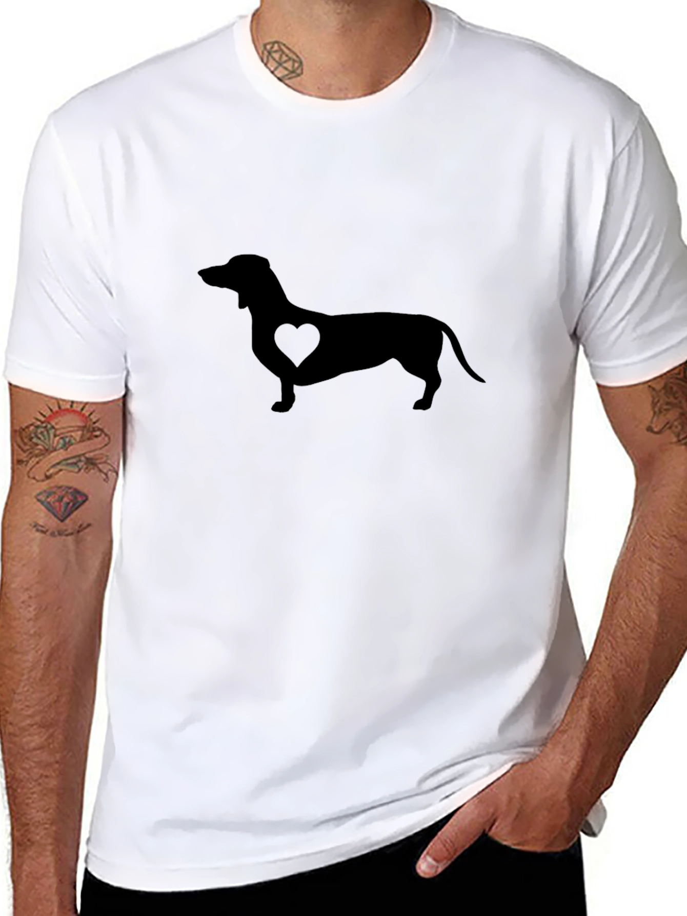 Dachshund Heart Graphic Tee - Stylish Dog Lover Shirt