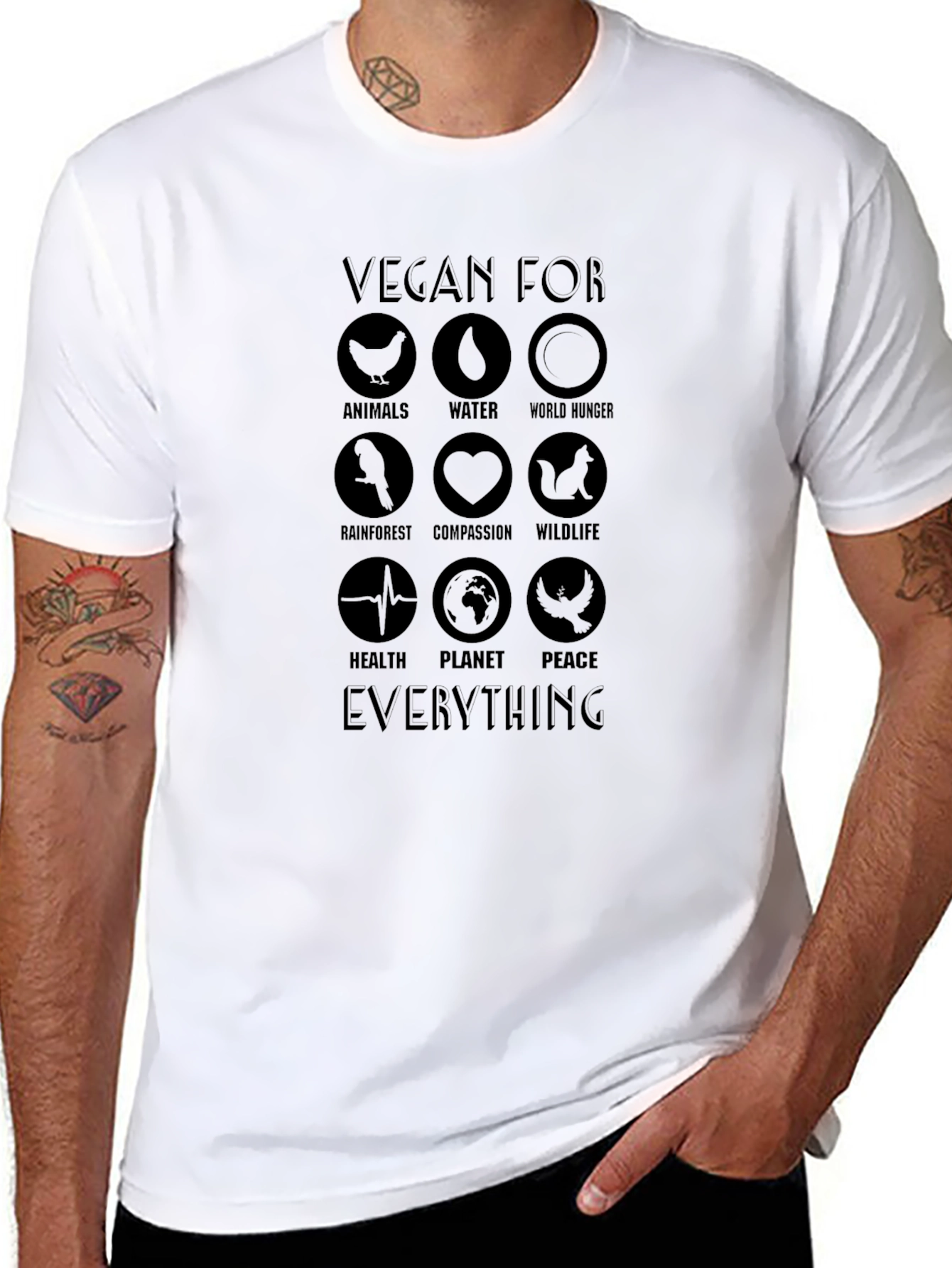 Vegan For Everything Black T-Shirt