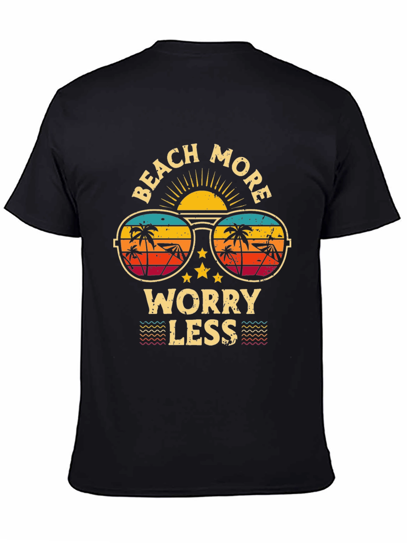 Beach More Worry Less Graphic T-Shirt