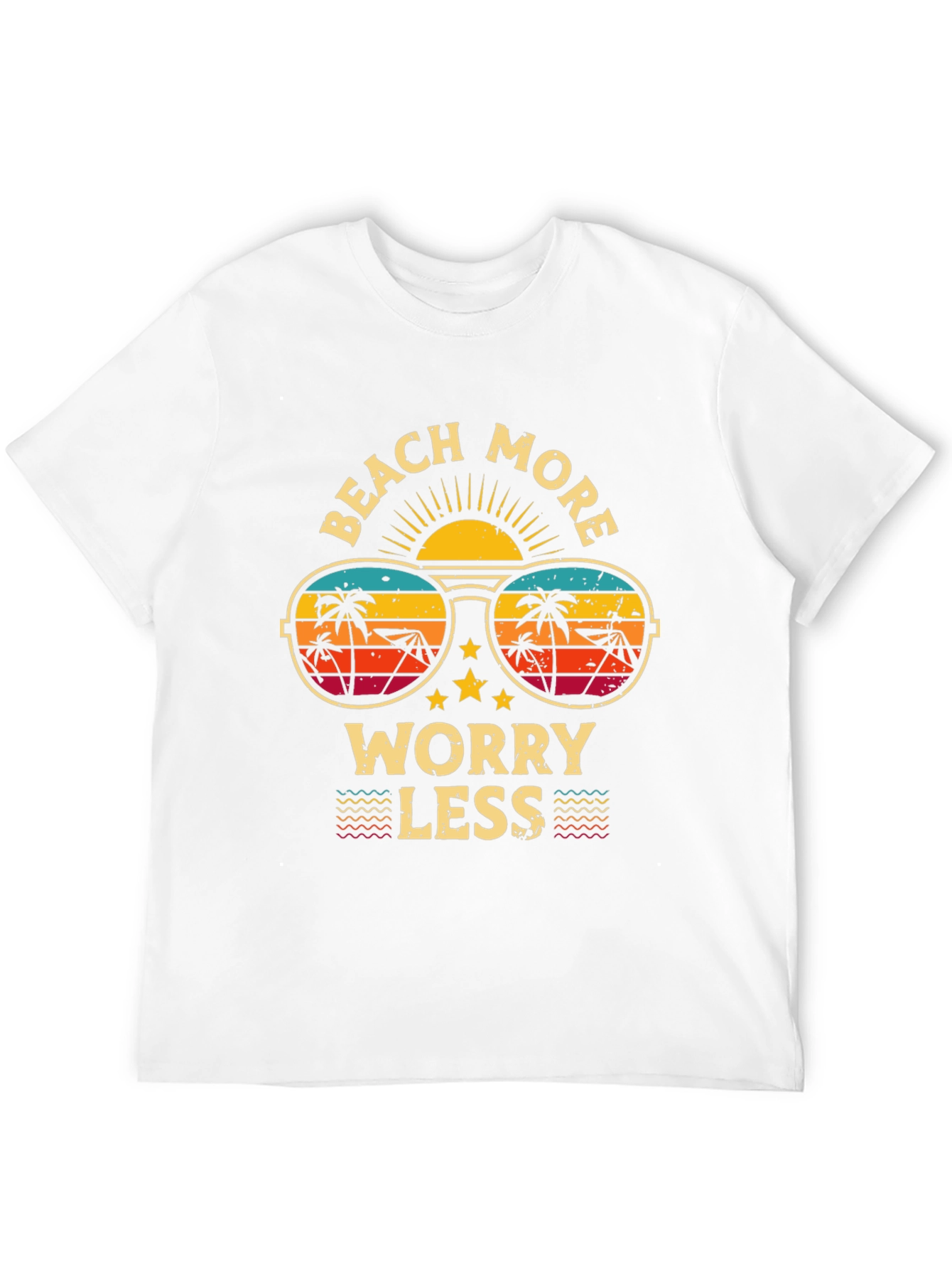 Beach More Worry Less Graphic T-Shirt