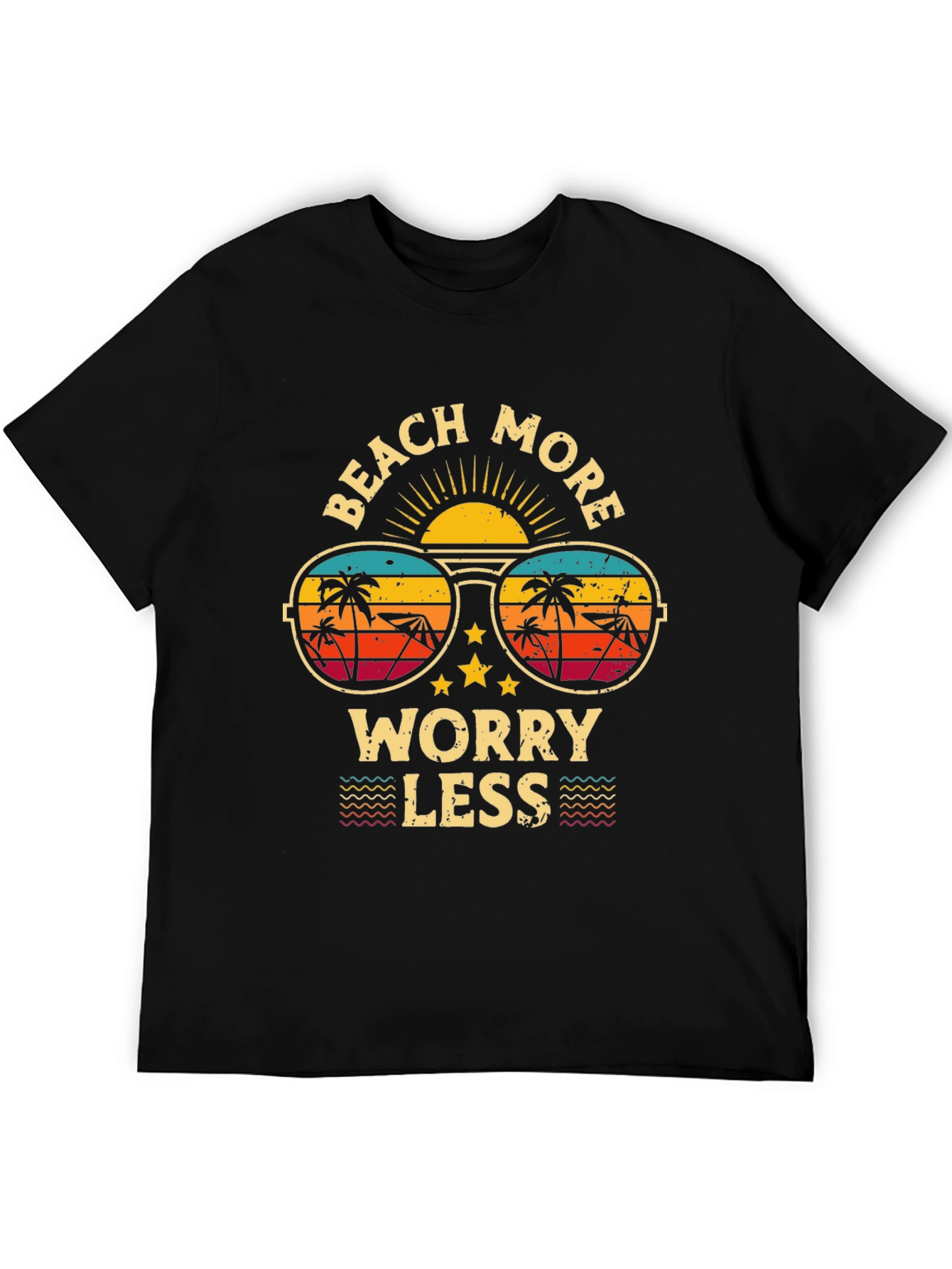 Beach More Worry Less Graphic T-Shirt