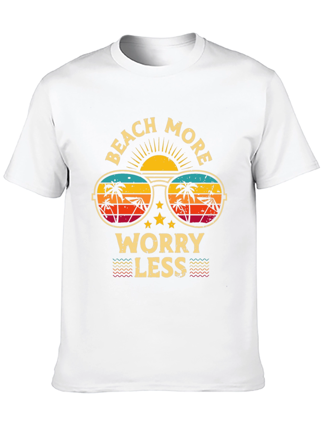 Beach More Worry Less Graphic T-Shirt