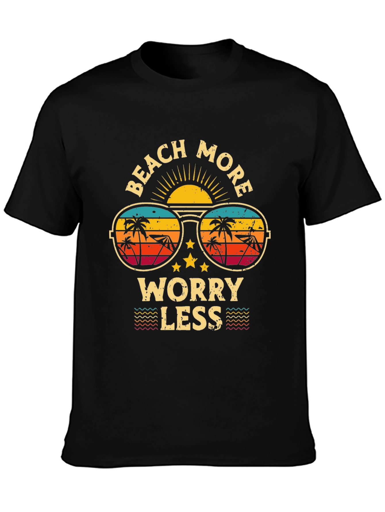 Beach More Worry Less Graphic T-Shirt