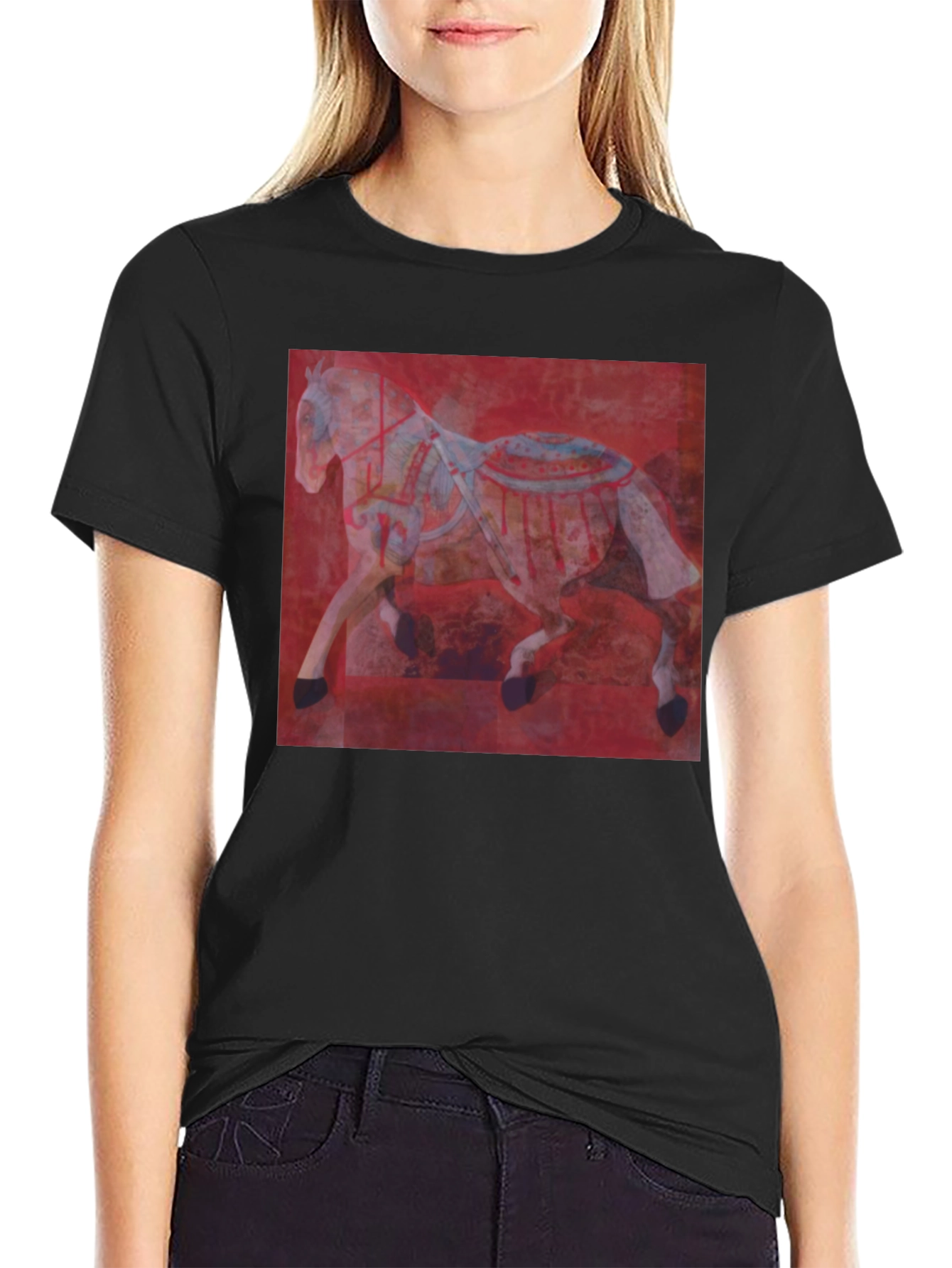 Red Horse Graphic Tee - Mens Black T-Shirt
