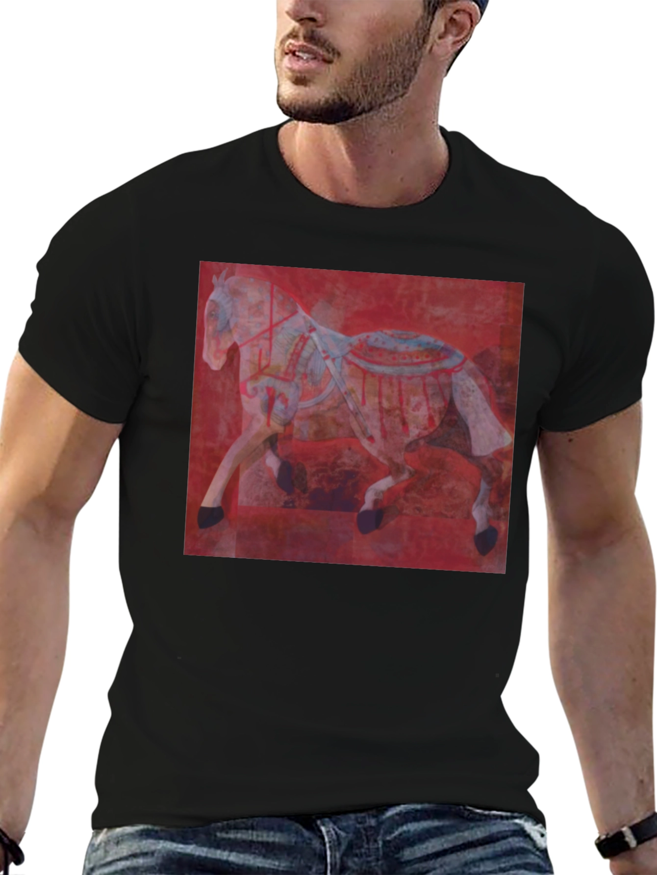 Red Horse Graphic Tee - Mens Black T-Shirt