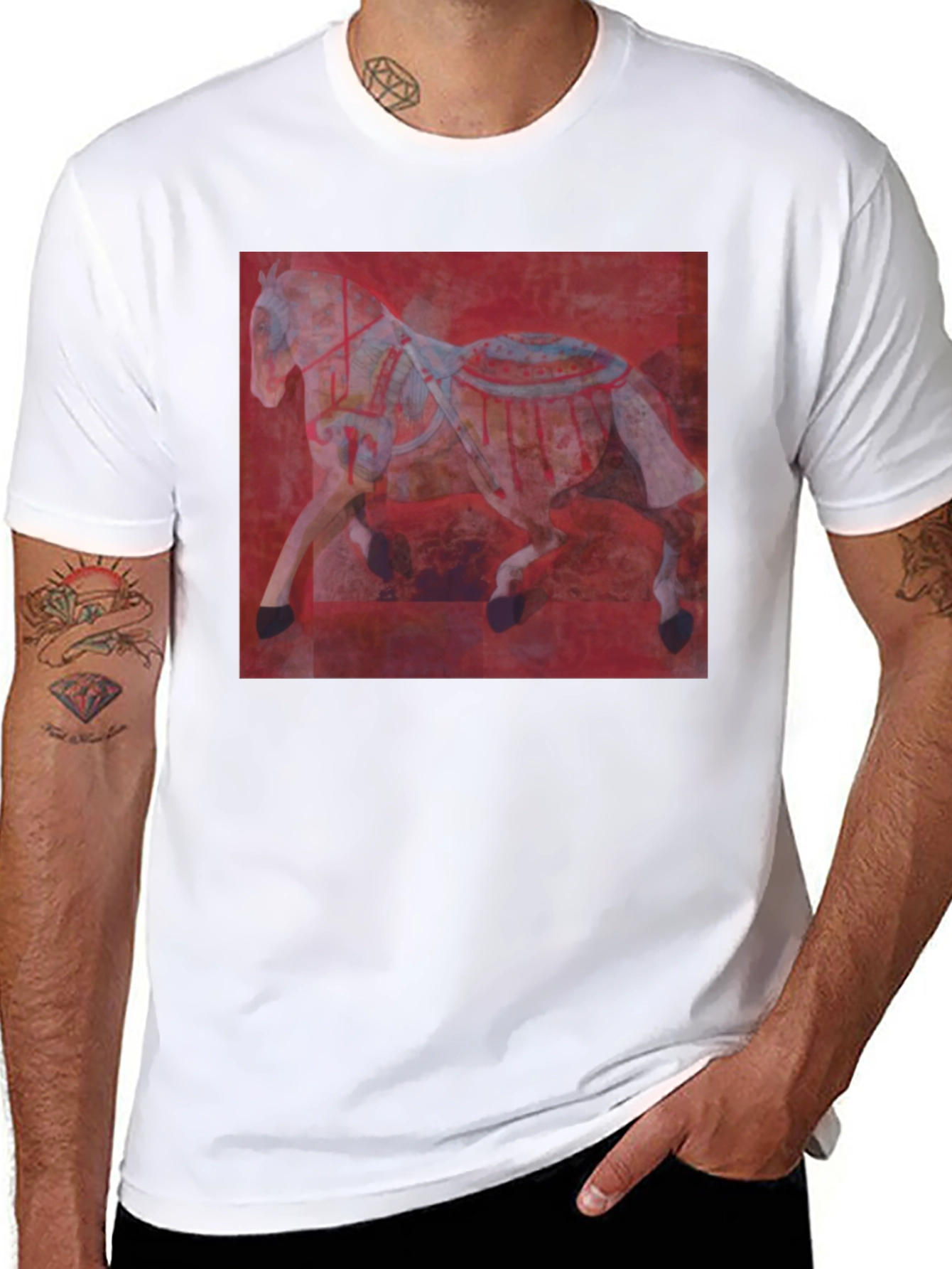 Red Horse Graphic Tee - Mens Black T-Shirt