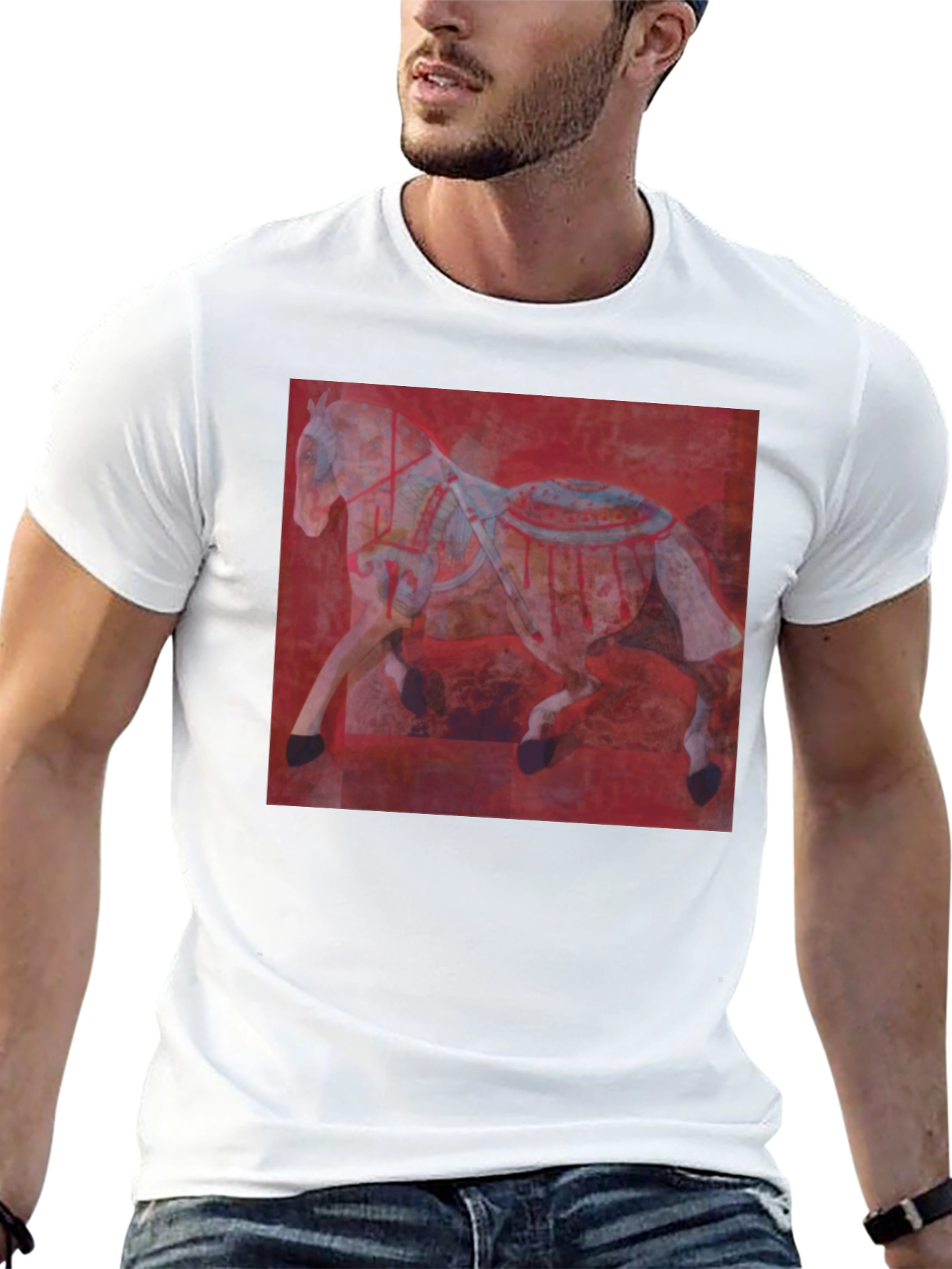 Red Horse Graphic Tee - Mens Black T-Shirt