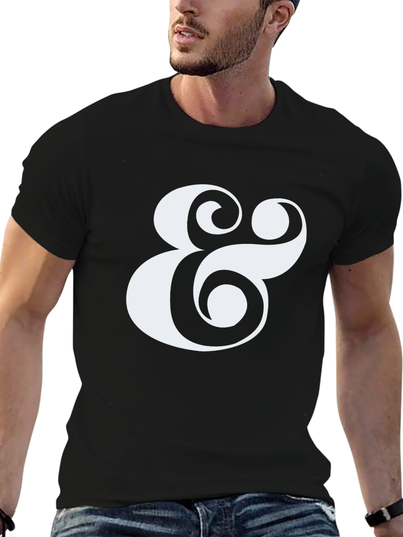 Ampersand Graphic Tee - Black Cotton Blend