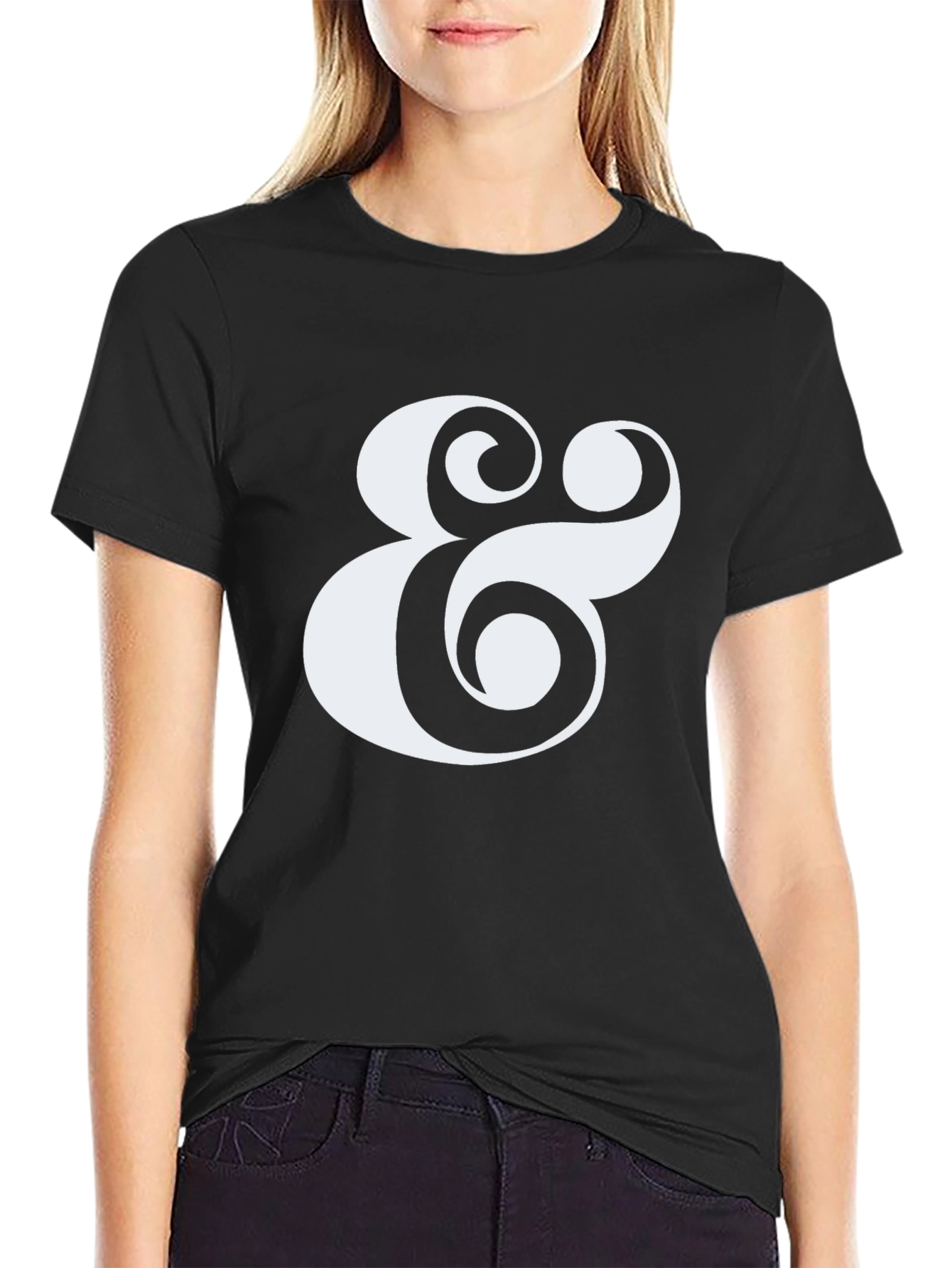 Ampersand Graphic Tee - Black Cotton Blend