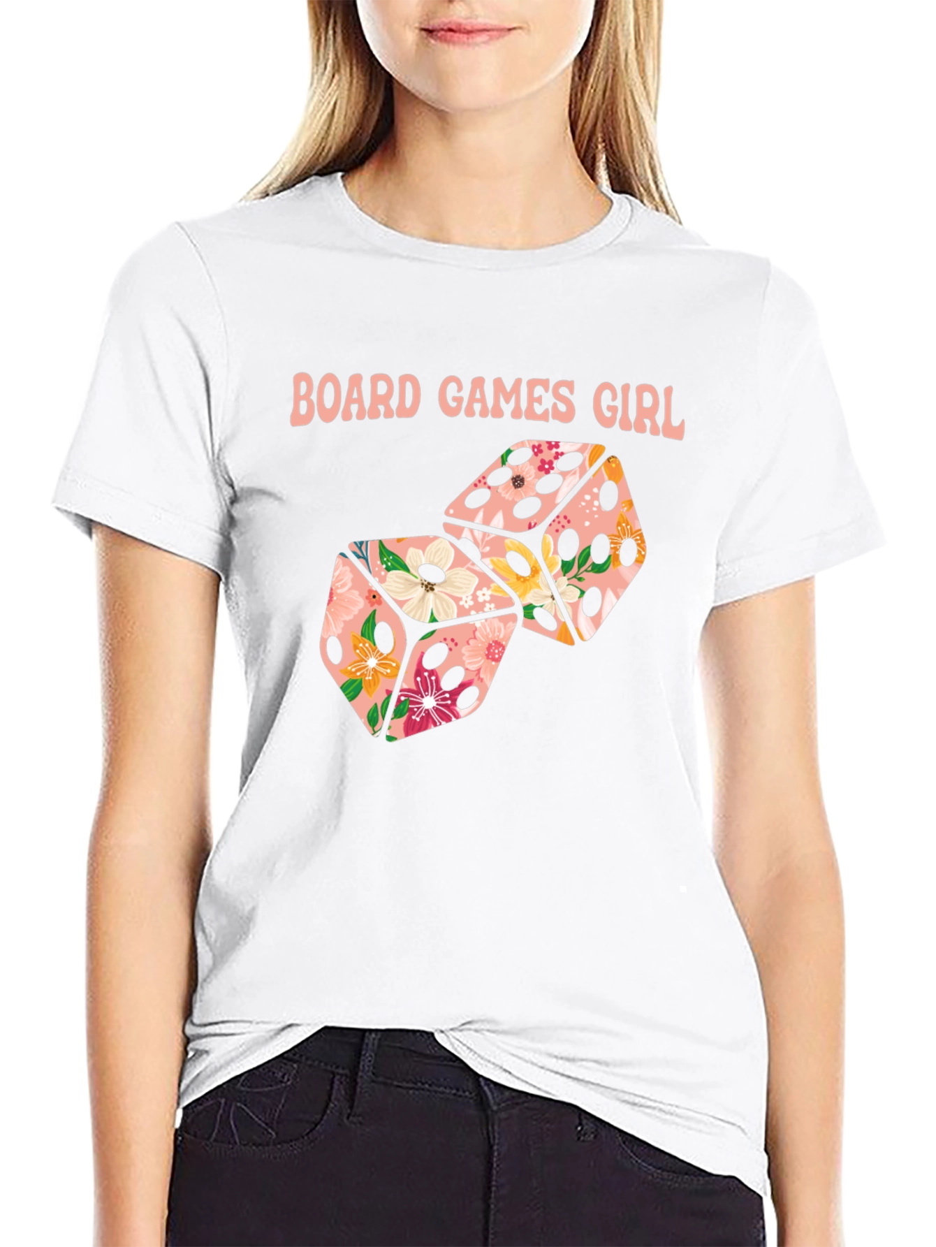 Board Games Girl Floral Dice T-Shirt