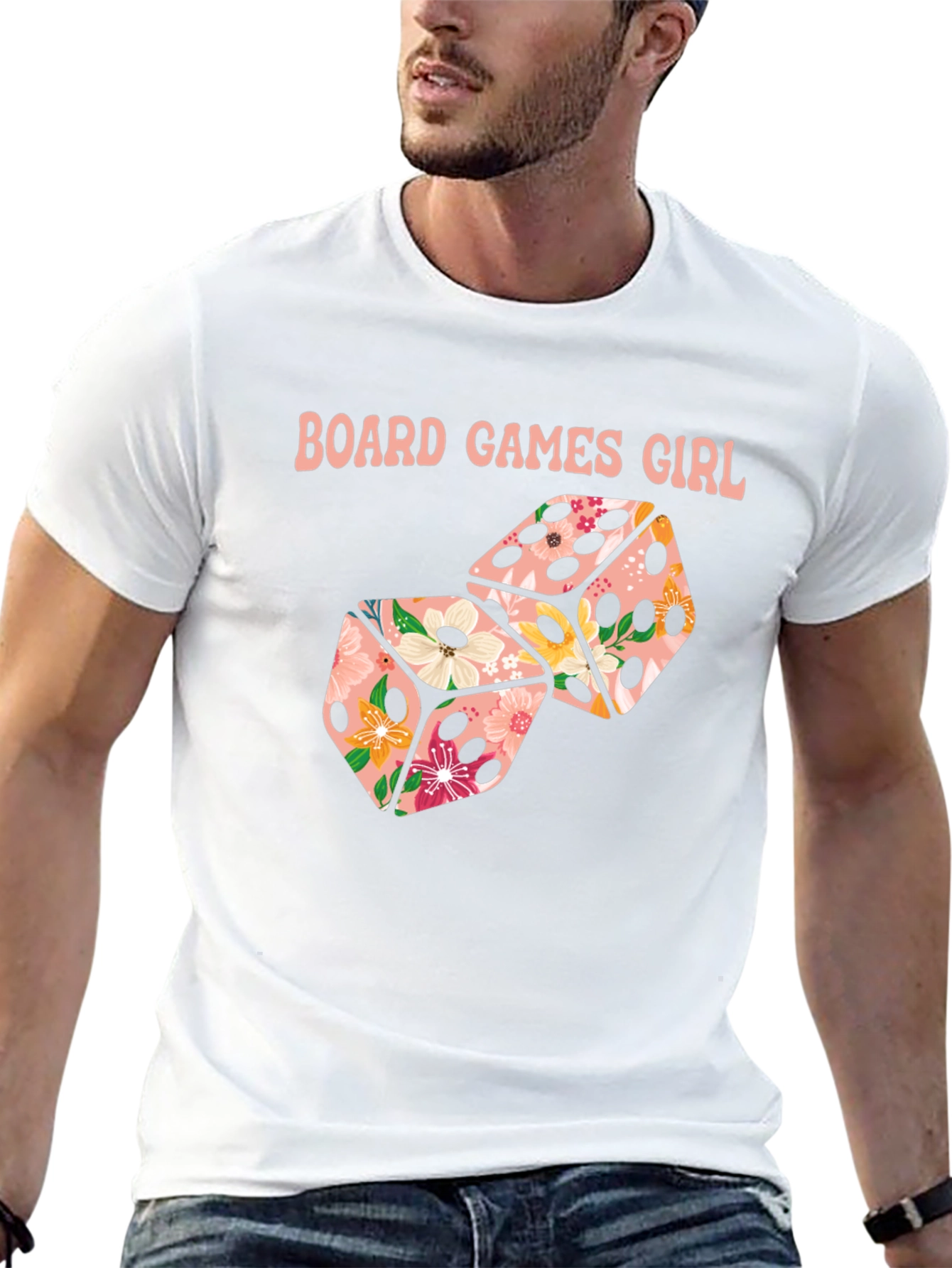 Board Games Girl Floral Dice T-Shirt