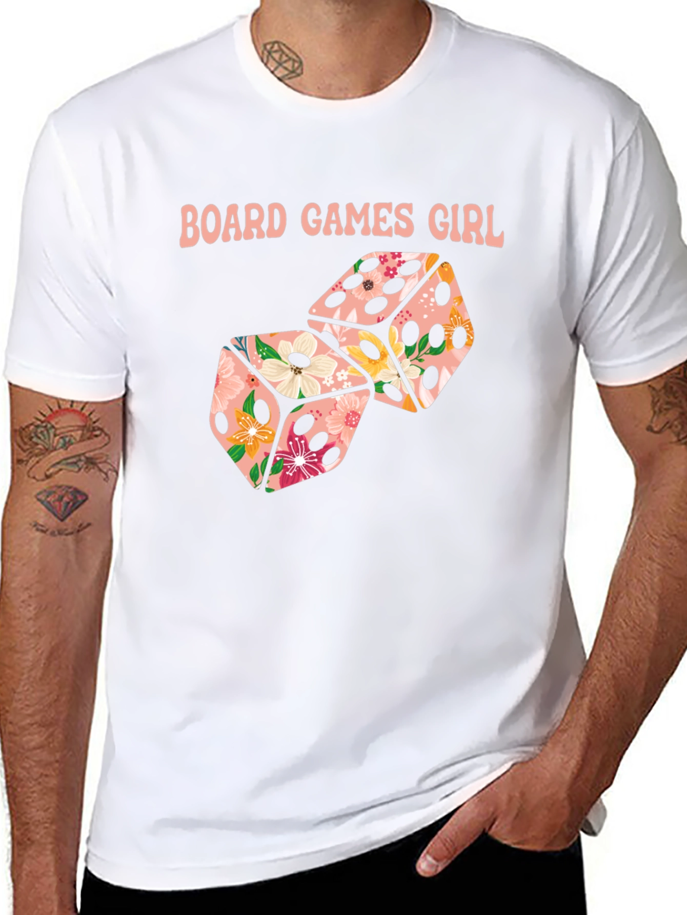 Board Games Girl Floral Dice T-Shirt
