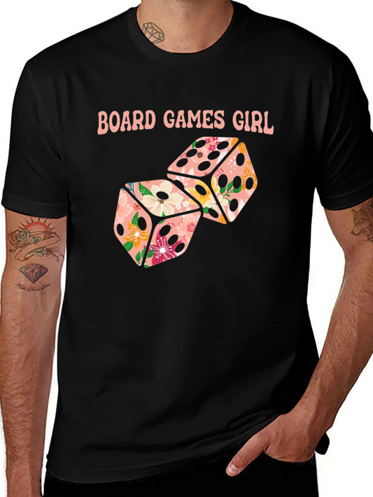 Board Games Girl Floral Dice T-Shirt